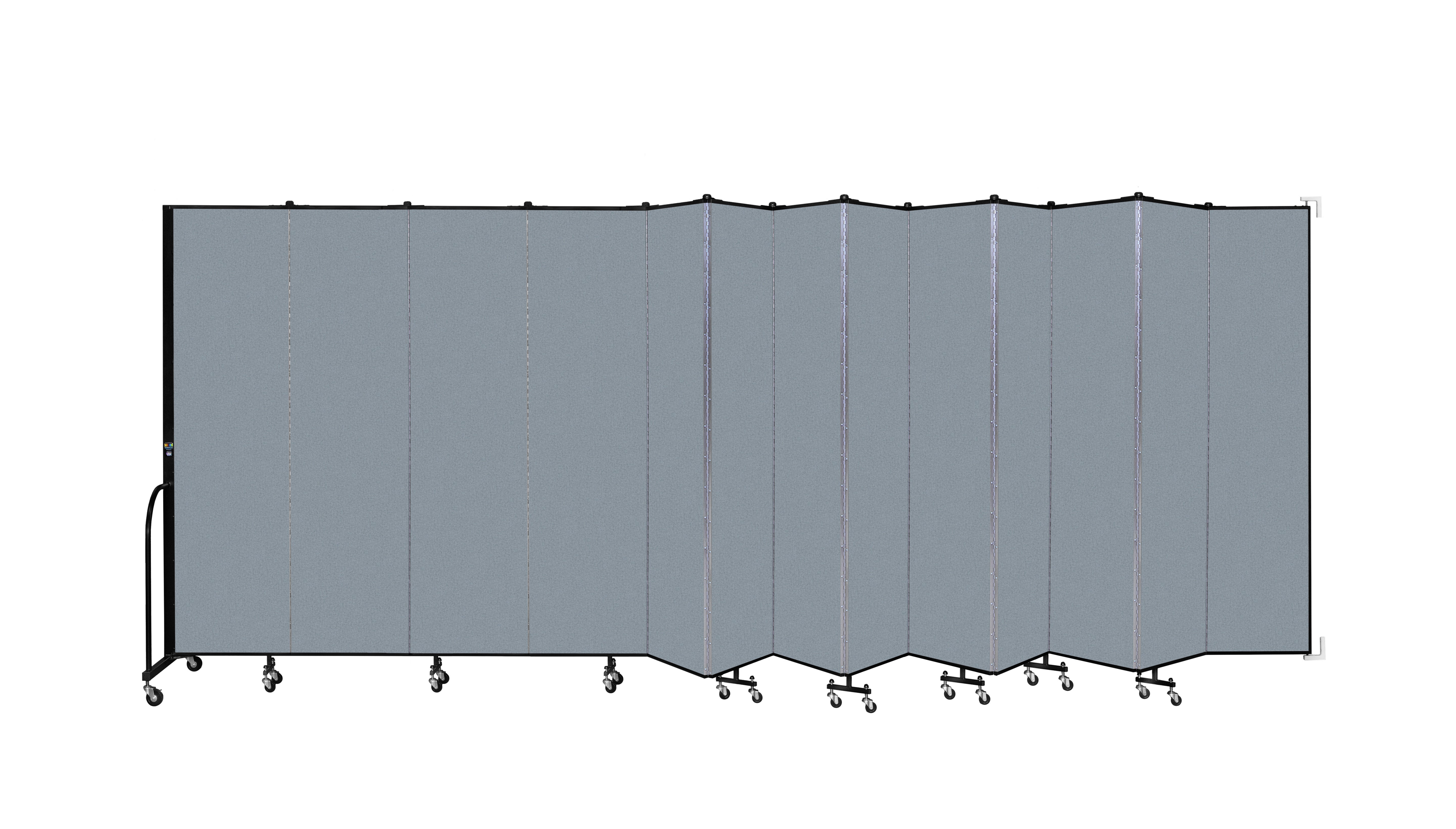 Wallmount Room Divider - 7' 4"H x 23' 10" - 13 Panel, Blue Tide, Vinyl