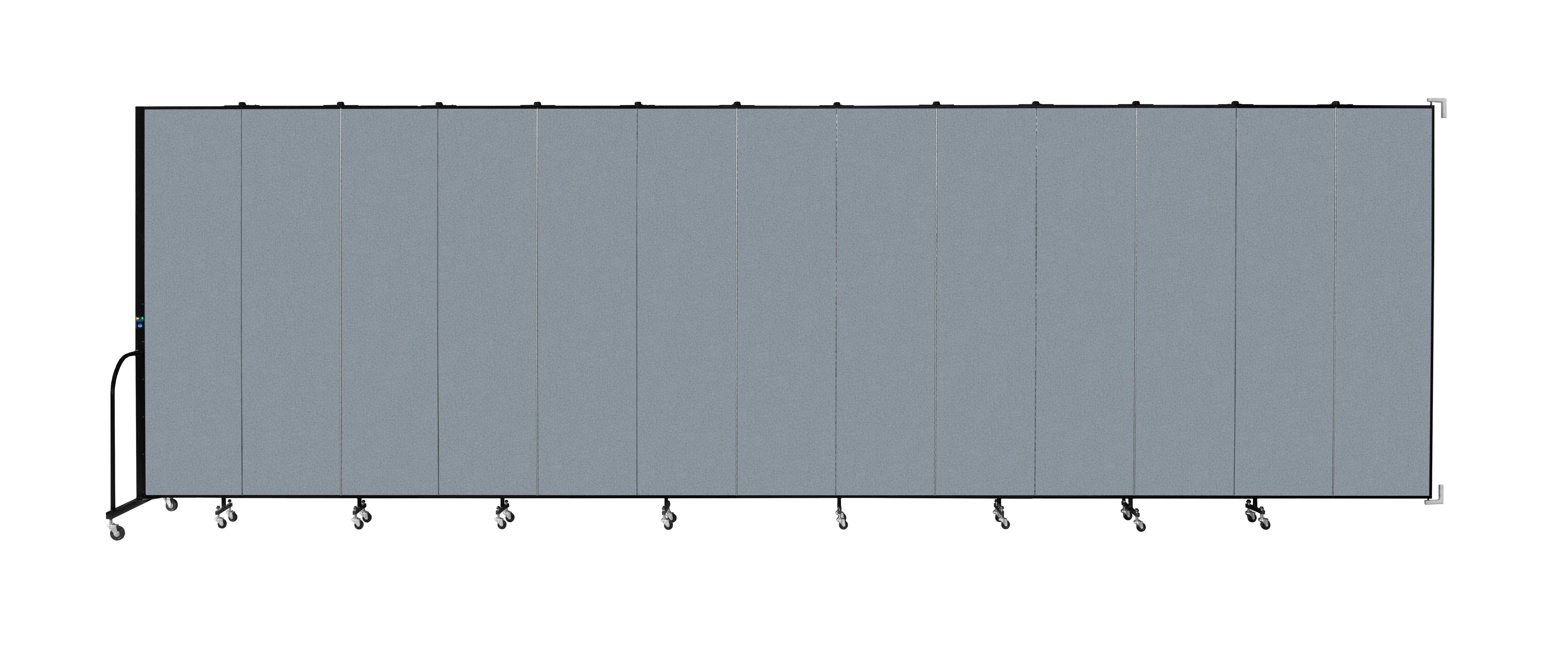 Wallmount Room Divider - 7' 4"H x 23' 10" - 13 Panel, Blue Tide, Vinyl