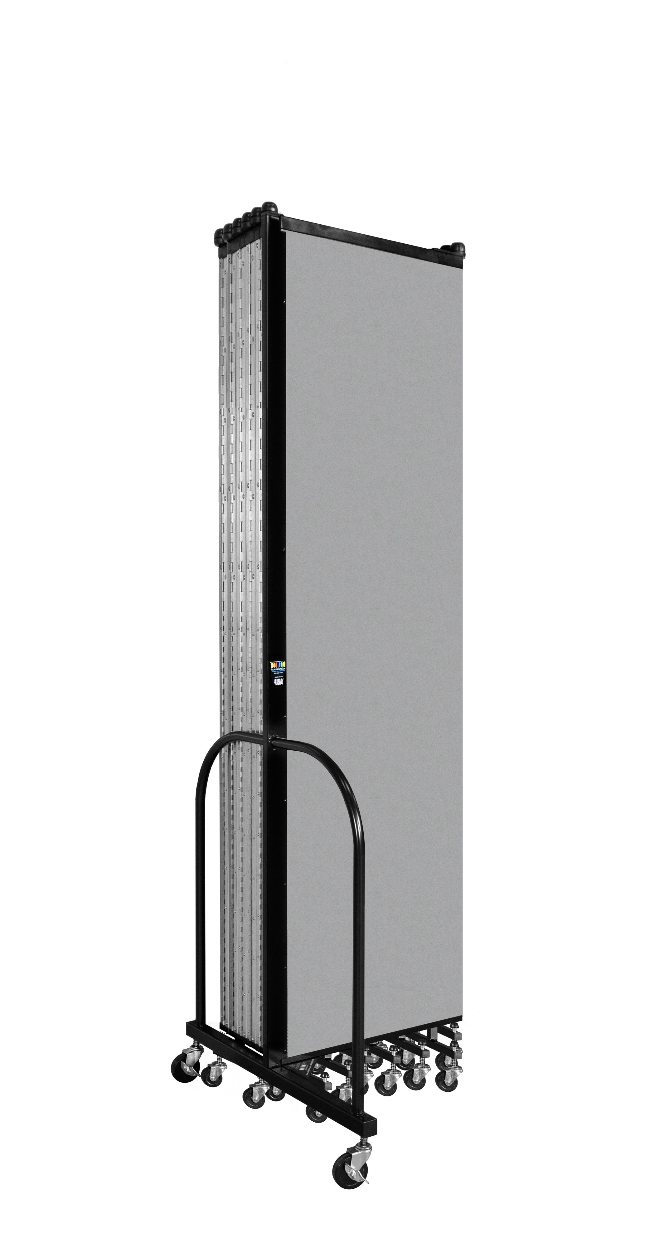 Wallmount Room Divider - 7' 4"H x 23' 10" - 13 Panel, Granite, Vinyl