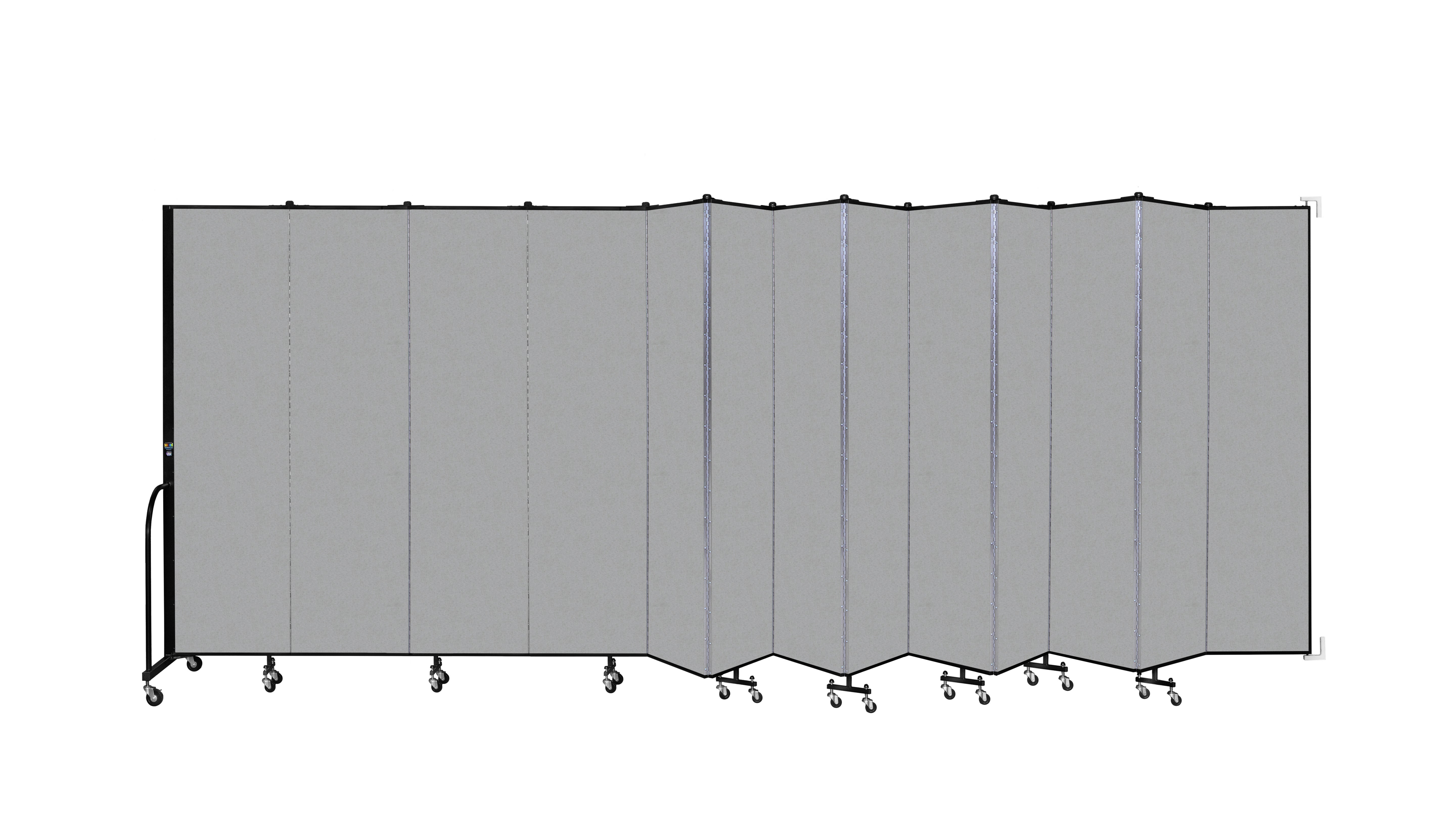 Wallmount Room Divider - 7' 4"H x 23' 10" - 13 Panel, Granite, Vinyl
