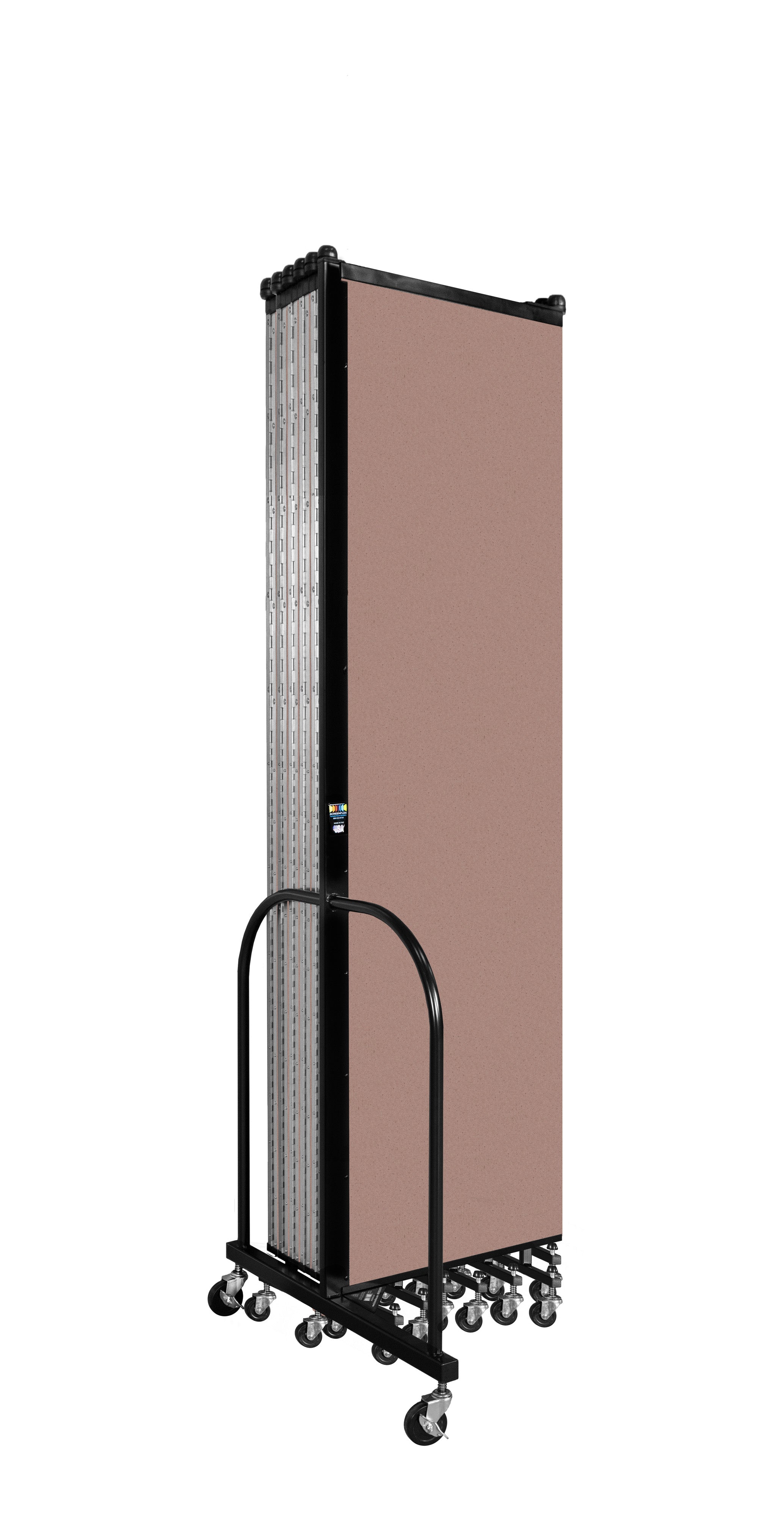 Wallmount Room Divider - 7' 4"H x 23' 10" - 13 Panel, Rasberry, Vinyl