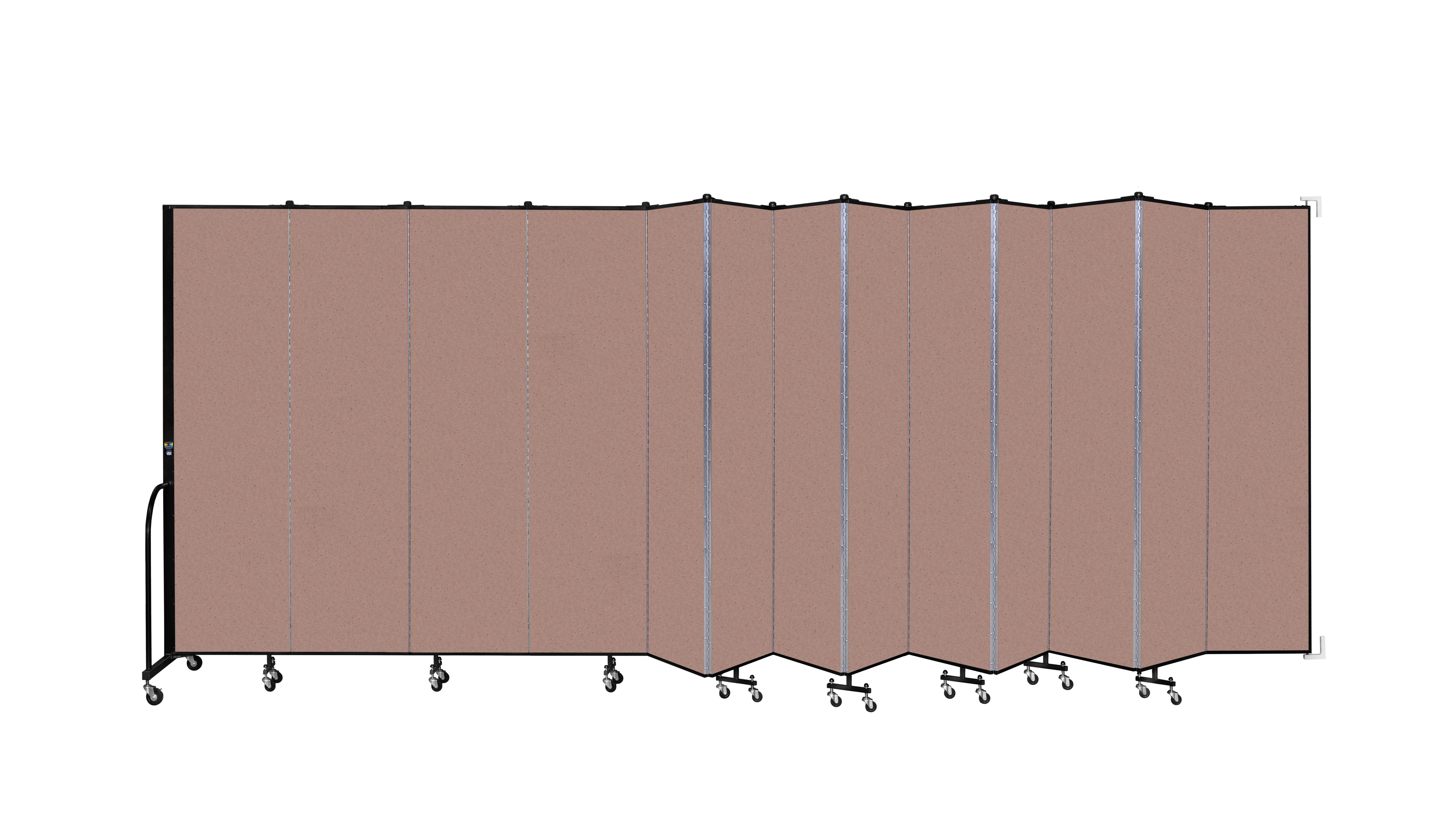 Wallmount Room Divider - 7' 4"H x 23' 10" - 13 Panel, Rasberry, Vinyl