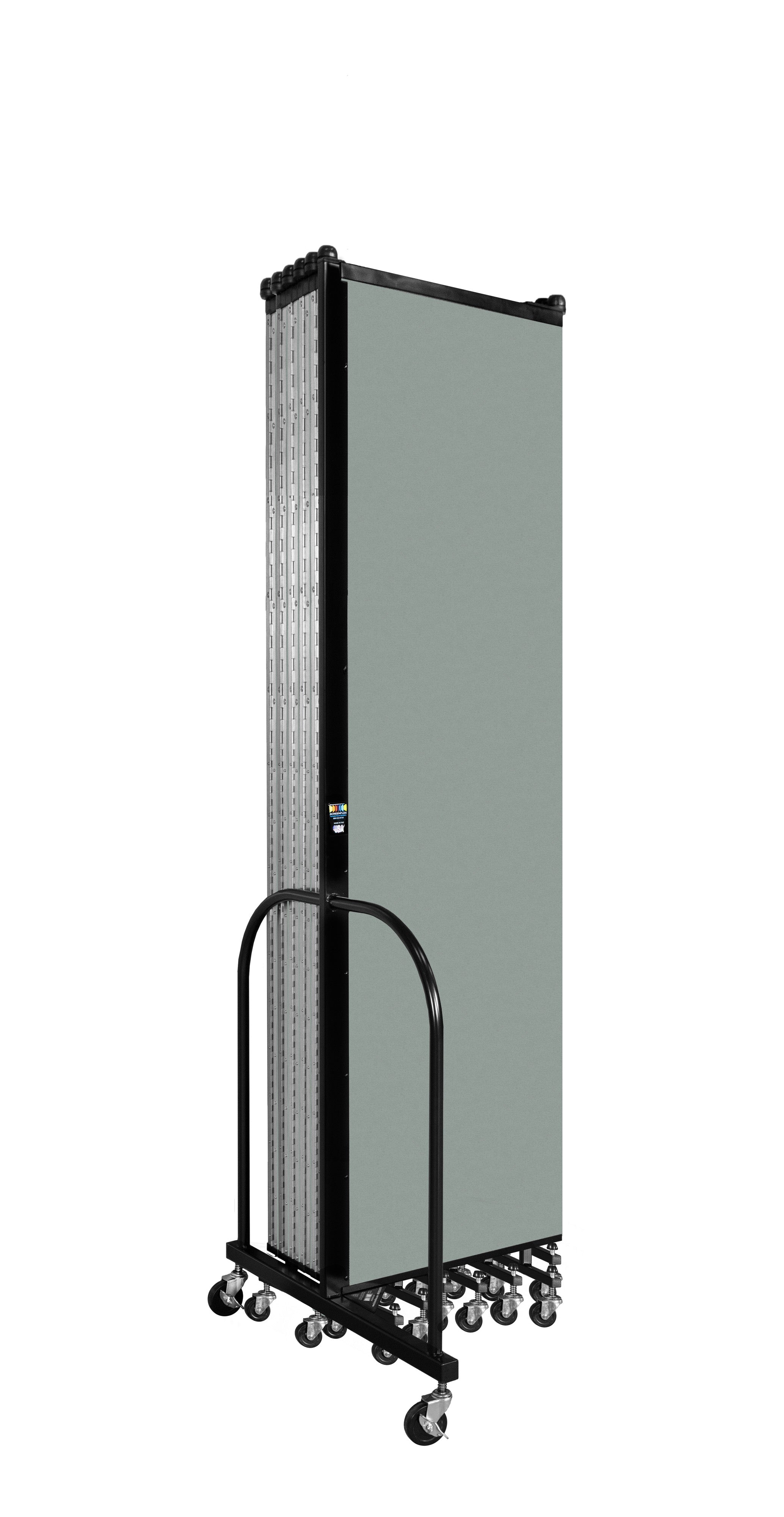 Wallmount Room Divider - 7' 4"H x 23' 10" - 13 Panel, Mint, Vinyl