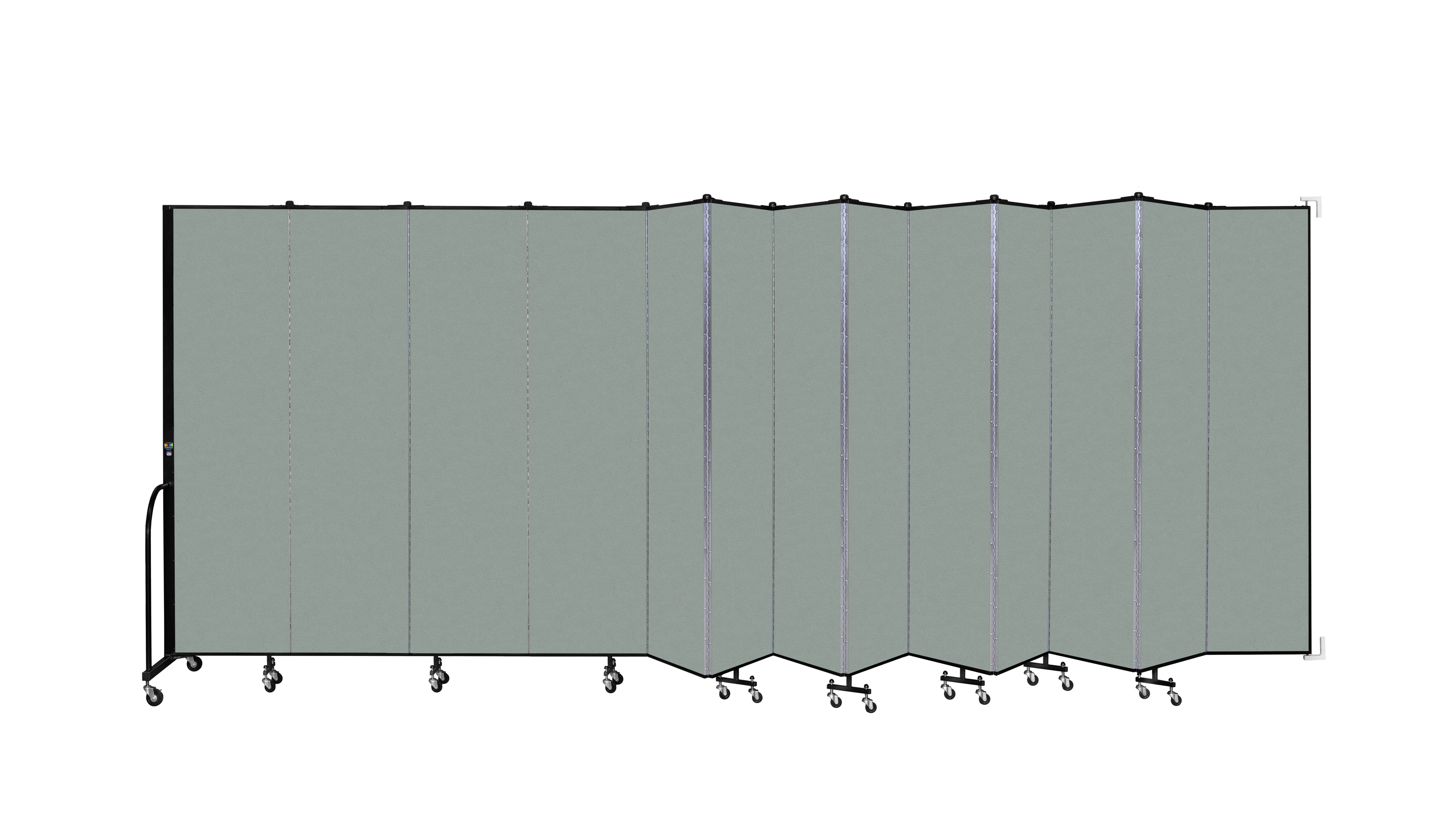 Wallmount Room Divider - 7' 4"H x 23' 10" - 13 Panel, Mint, Vinyl