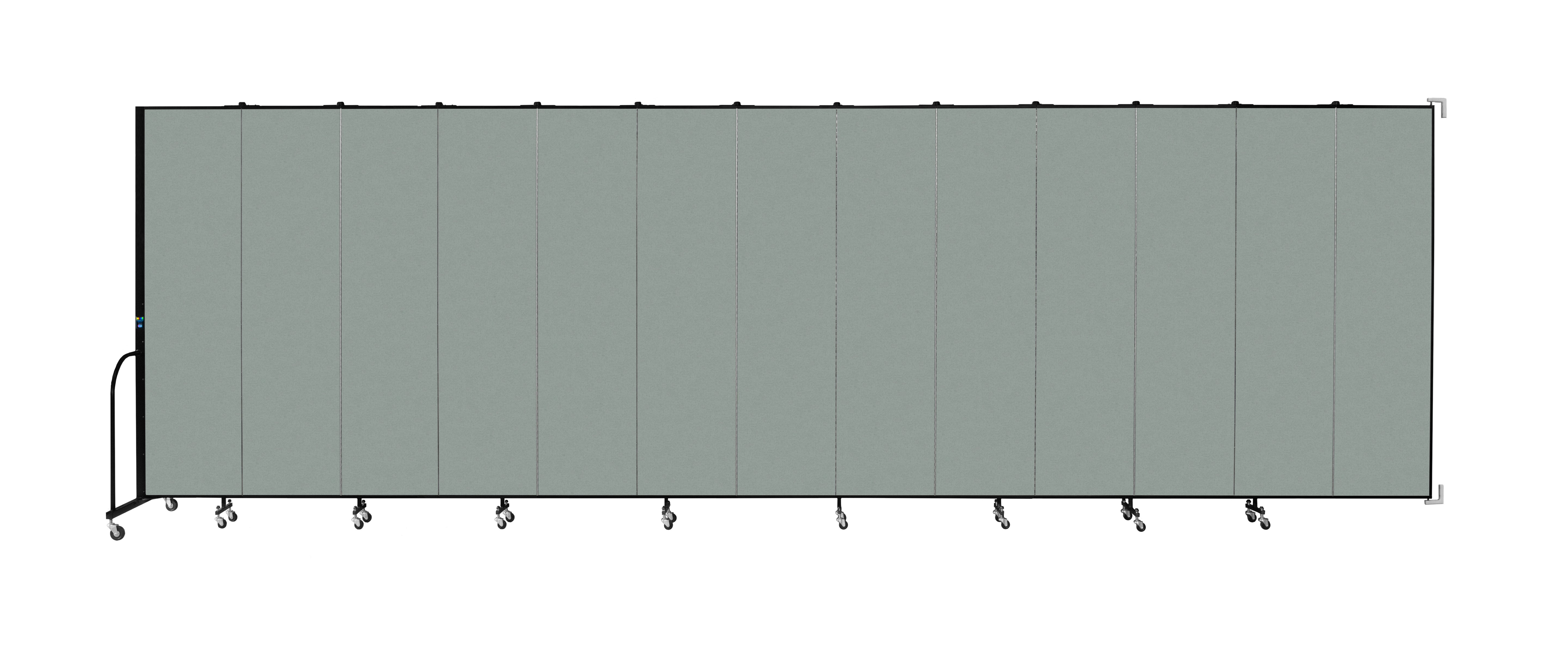 Wallmount Room Divider - 7' 4"H x 23' 10" - 13 Panel, Mint, Vinyl