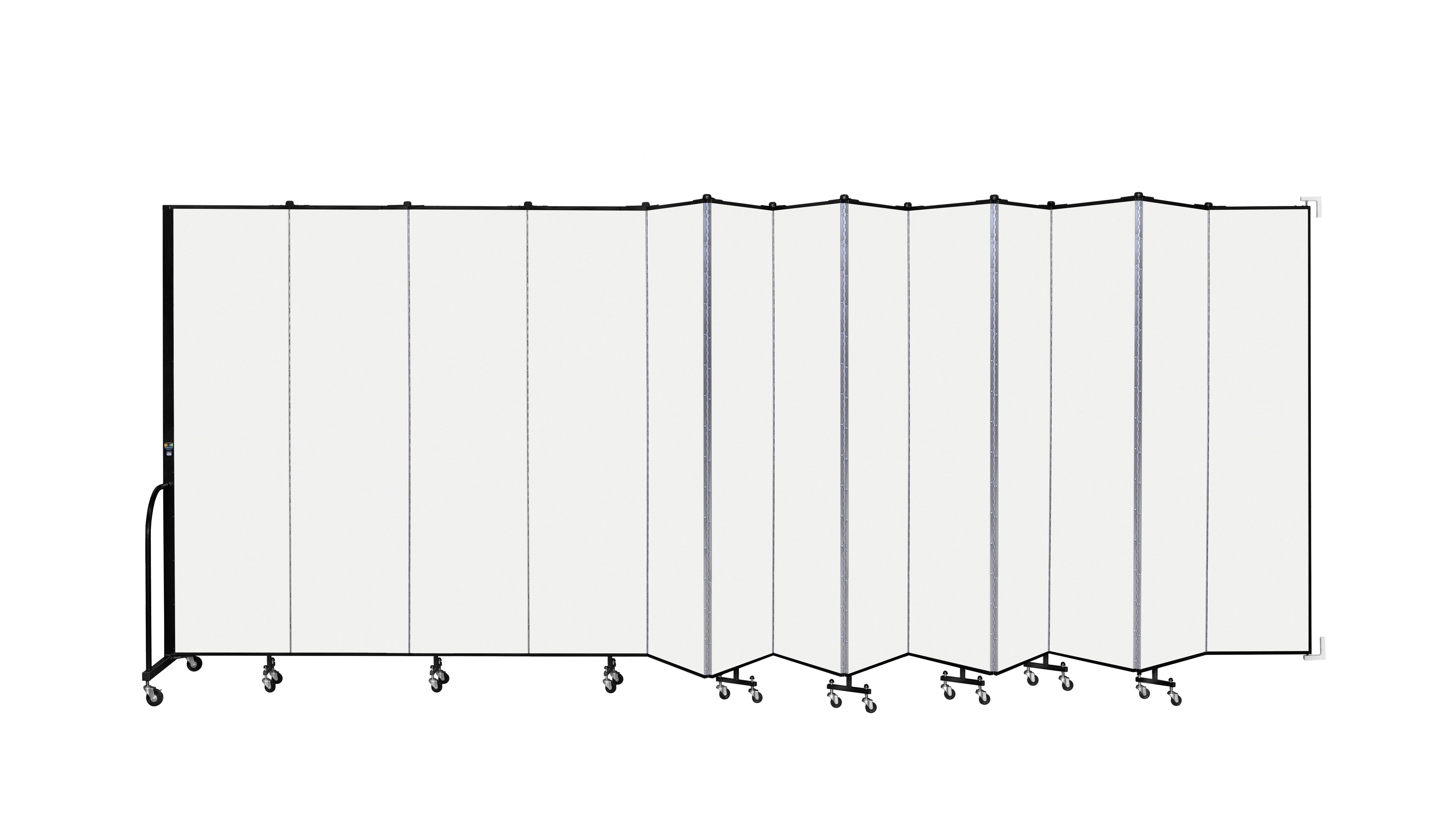 Wallmount Room Divider - 7' 4"H x 23' 10" - 13 Panel, Ice, Vinyl
