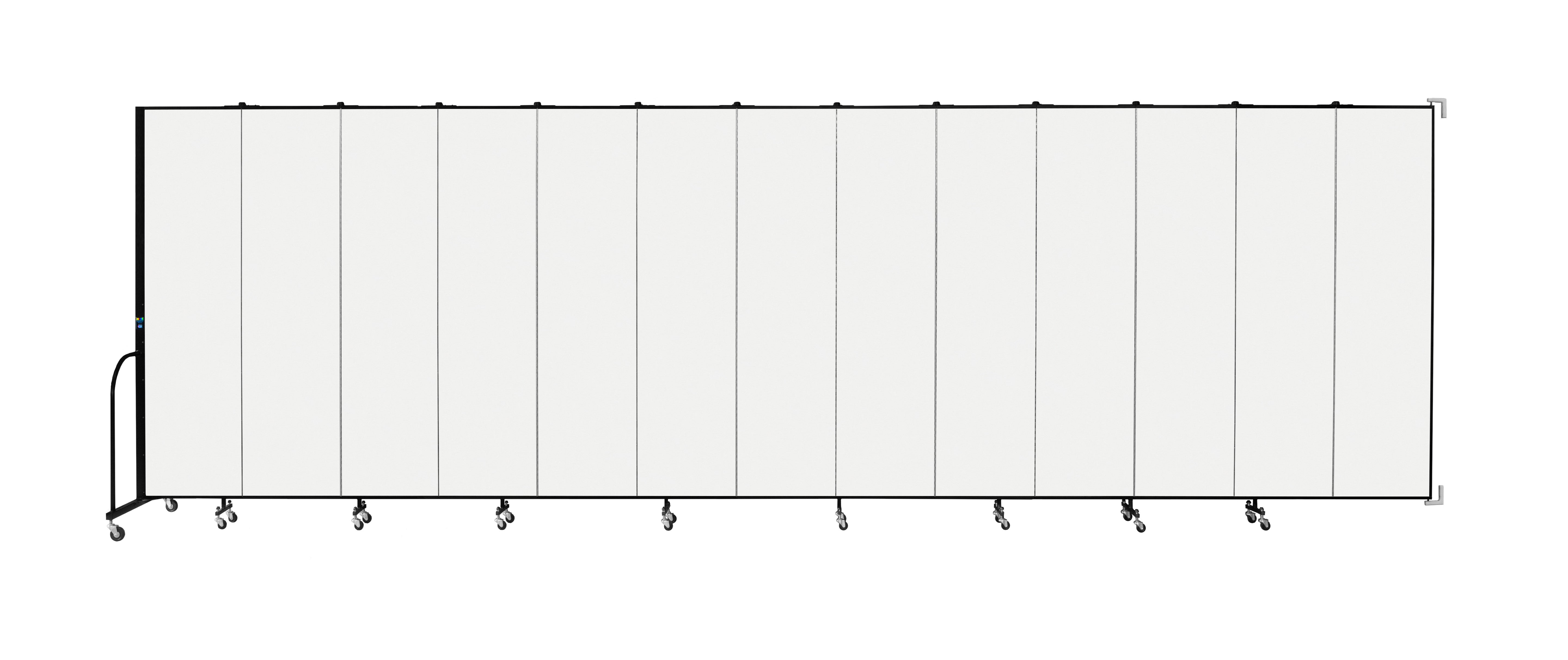 Wallmount Room Divider - 7' 4"H x 23' 10" - 13 Panel, Ice, Vinyl