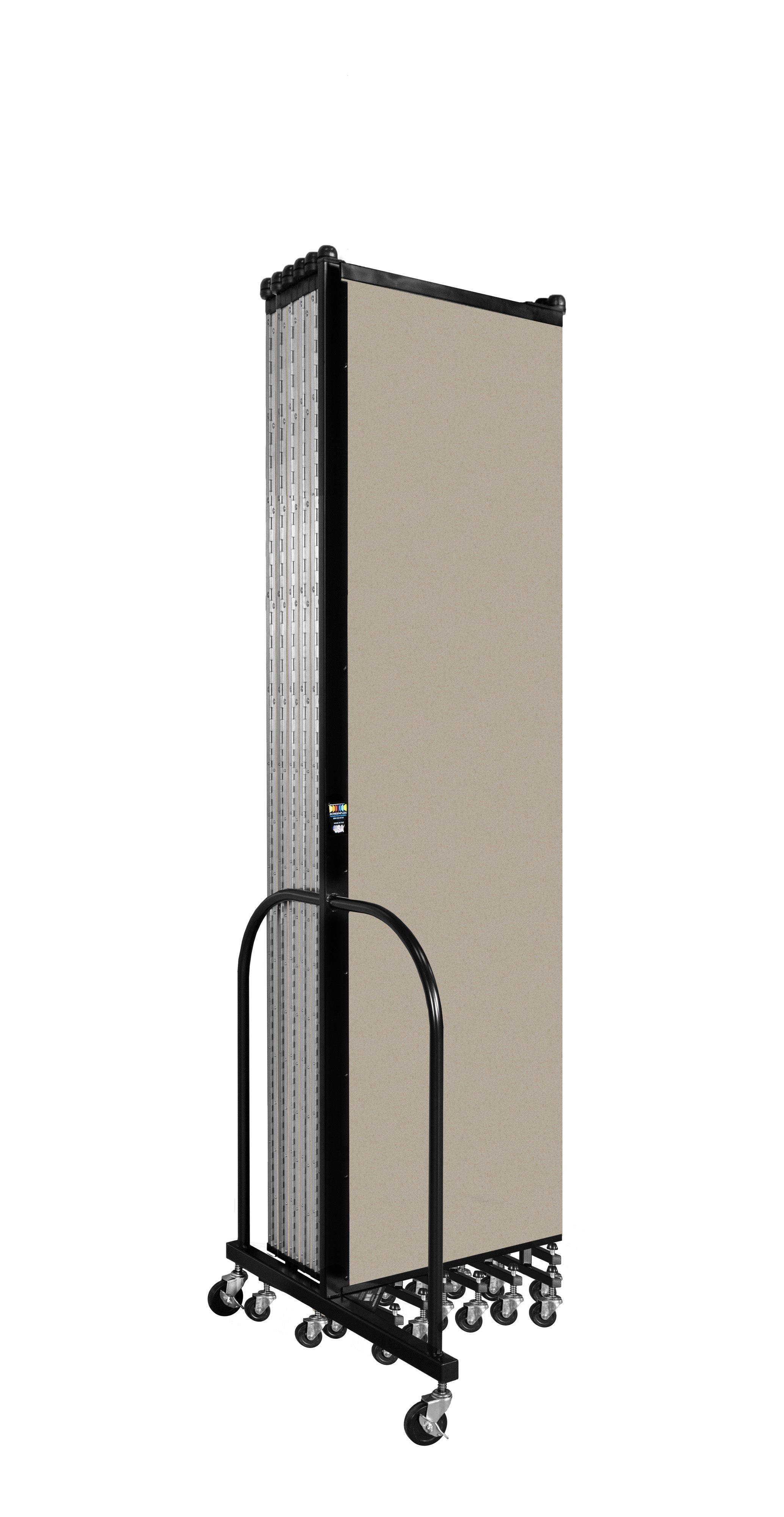 Wallmount Room Divider - 7' 4"H x 23' 10" - 13 Panel, Hazelnut, Vinyl