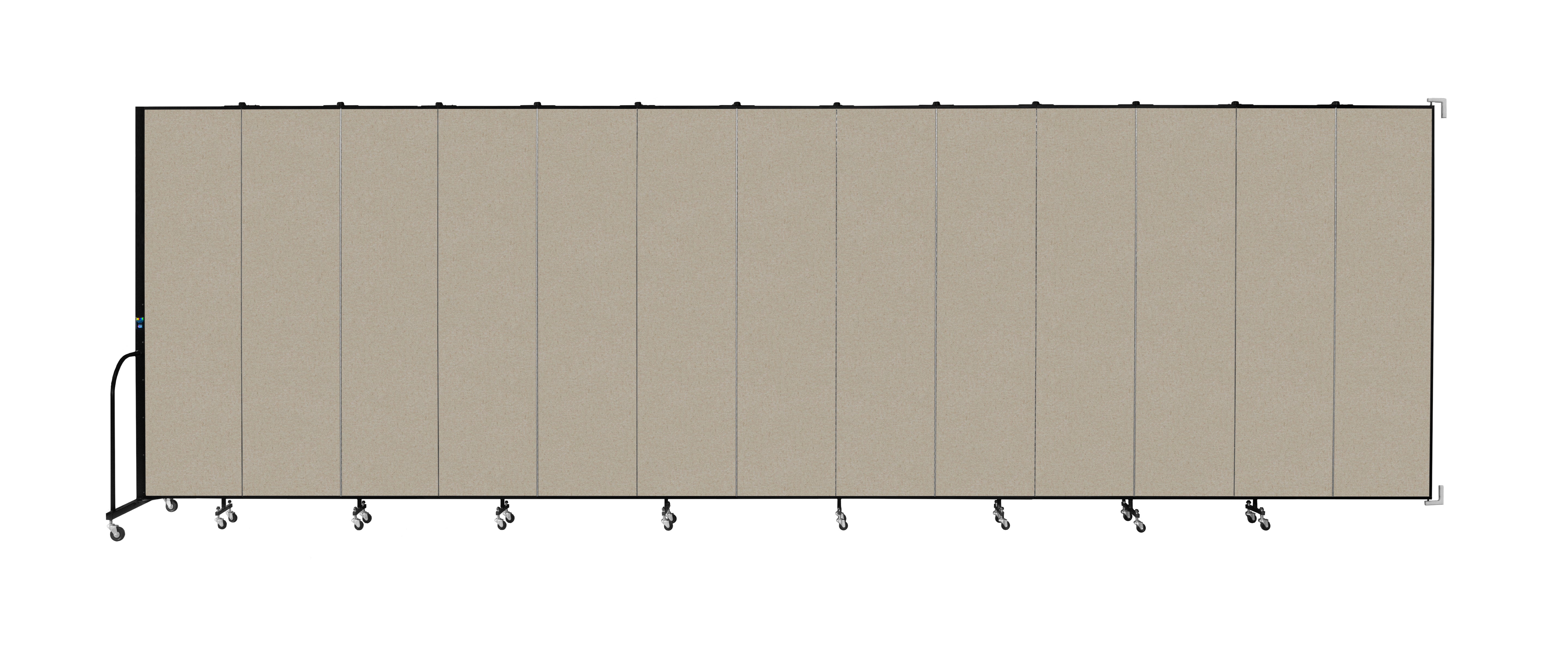 Wallmount Room Divider - 7' 4"H x 23' 10" - 13 Panel, Hazelnut, Vinyl