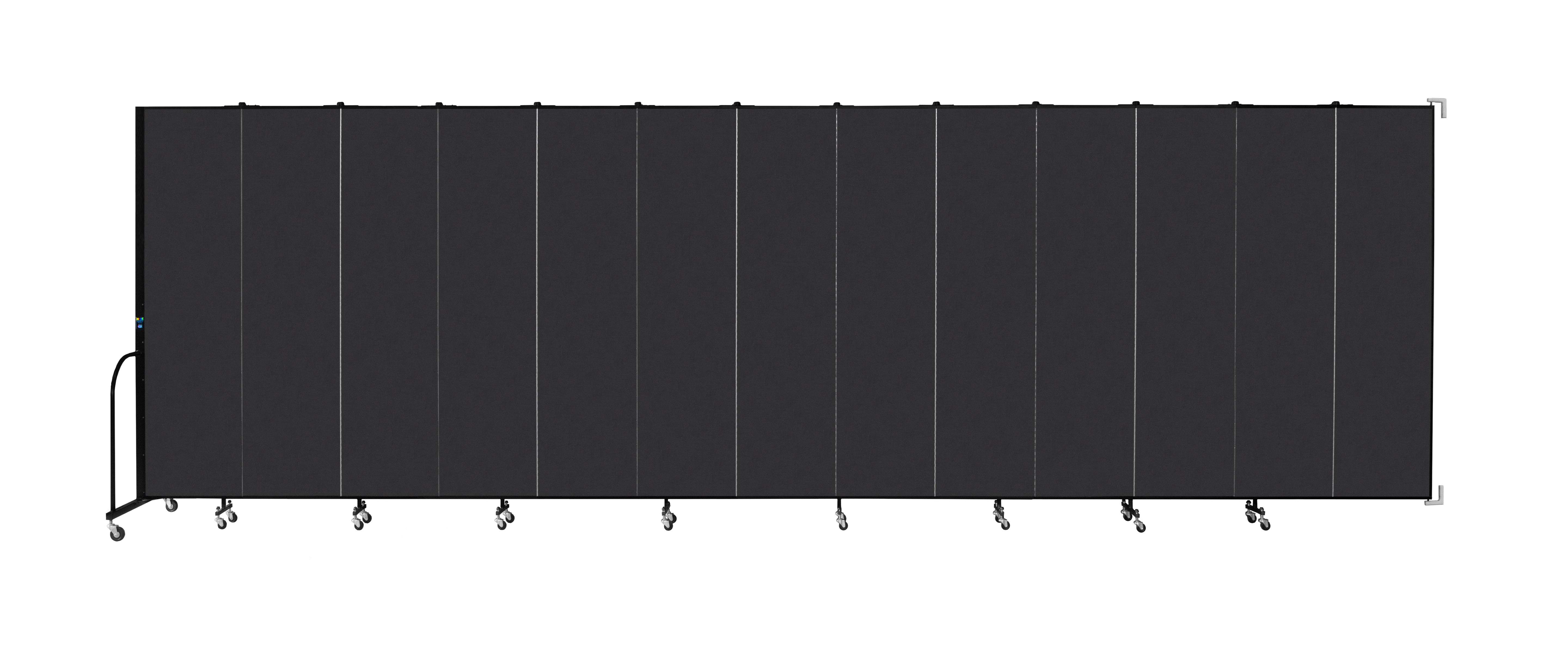 Wallmount Room Divider - 7' 4"H x 23' 10" - 13 Panel, Coal, Vinyl