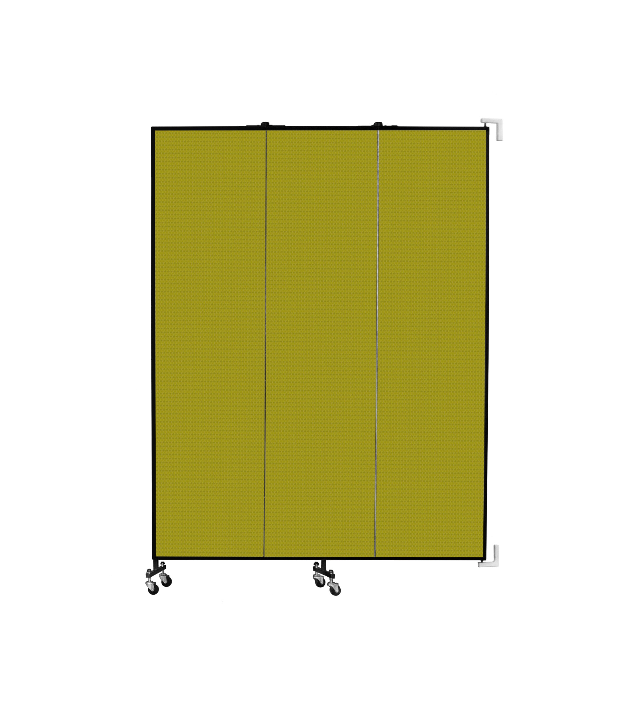 Wallmount Room Divider - 7' 4"H x 5' 6"L - 3 Panel, Apple Green, Fabric