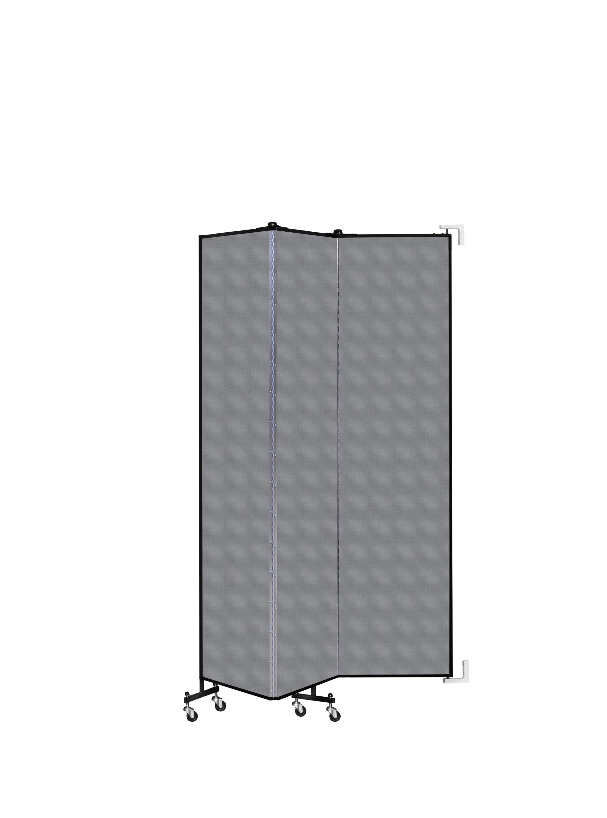 Wallmount Room Divider - 7' 4"H x 5' 6"L - 3 Panel, Stone, Fabric