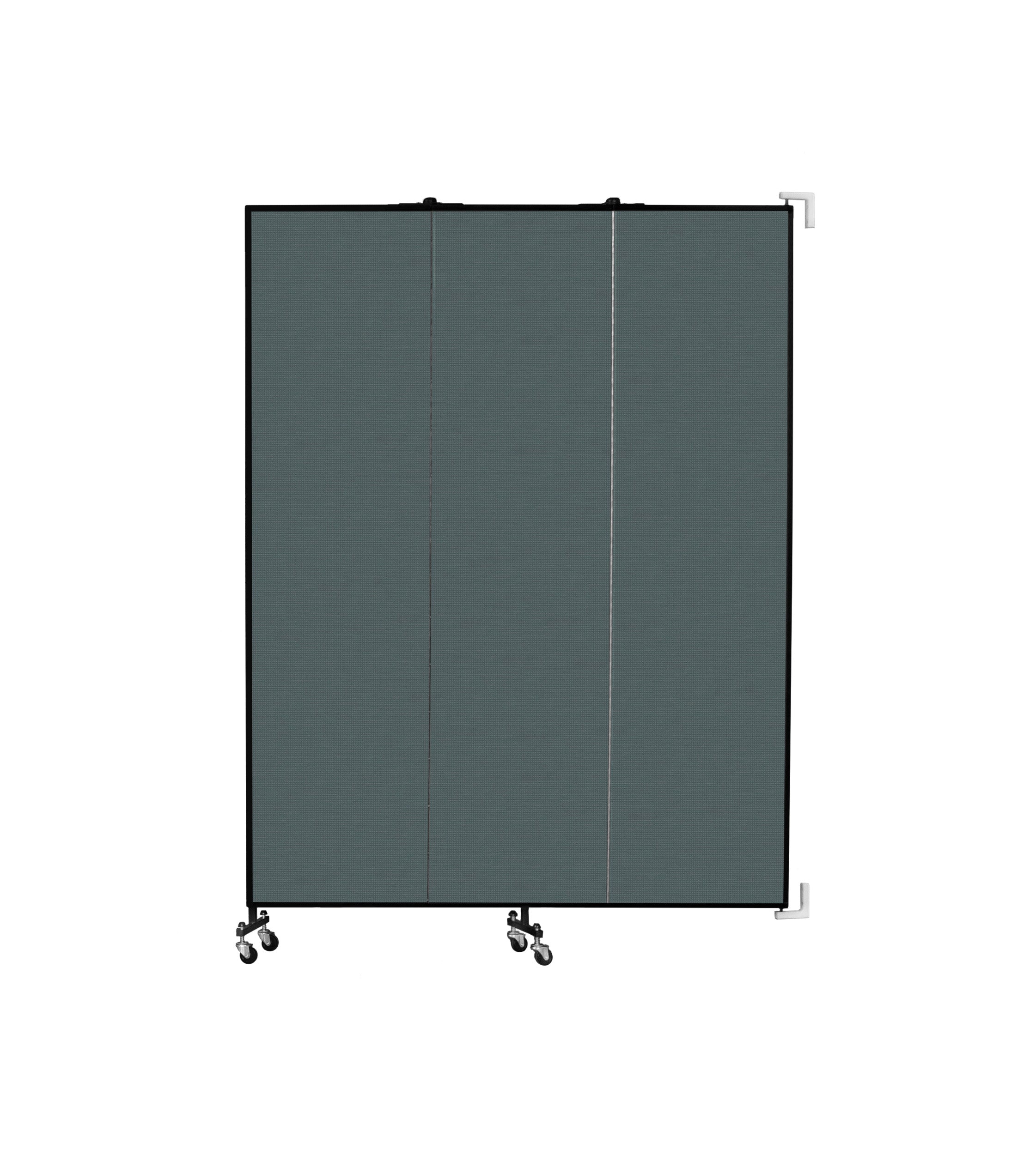 Wallmount Room Divider - 7' 4"H x 5' 6"L - 3 Panel, Mallard, Fabric