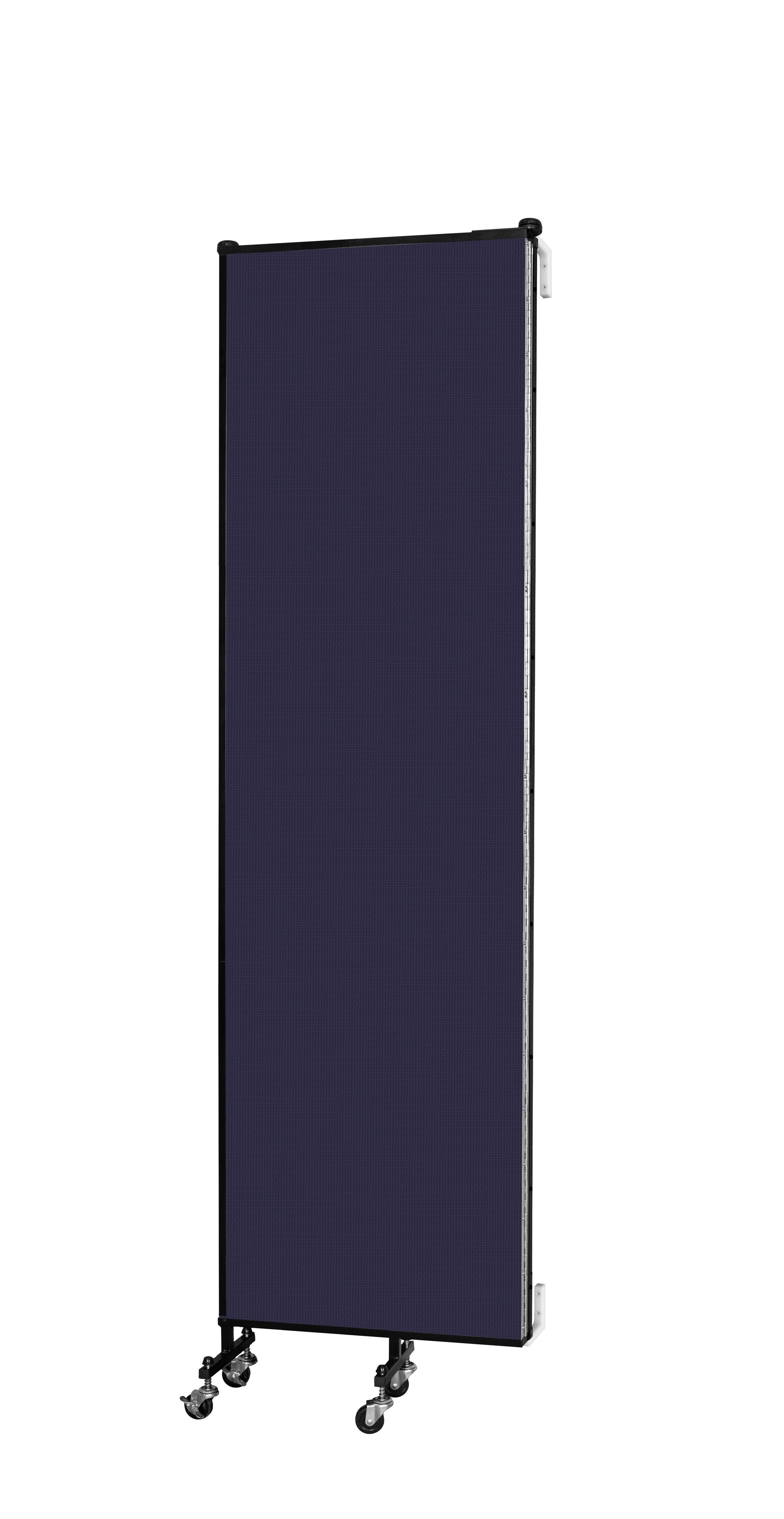 Wallmount Room Divider - 7' 4"H x 5' 6"L - 3 Panel, Navy, Fabric