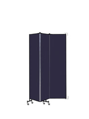 Wallmount Room Divider - 7' 4"H x 5' 6"L - 3 Panel, Navy, Fabric