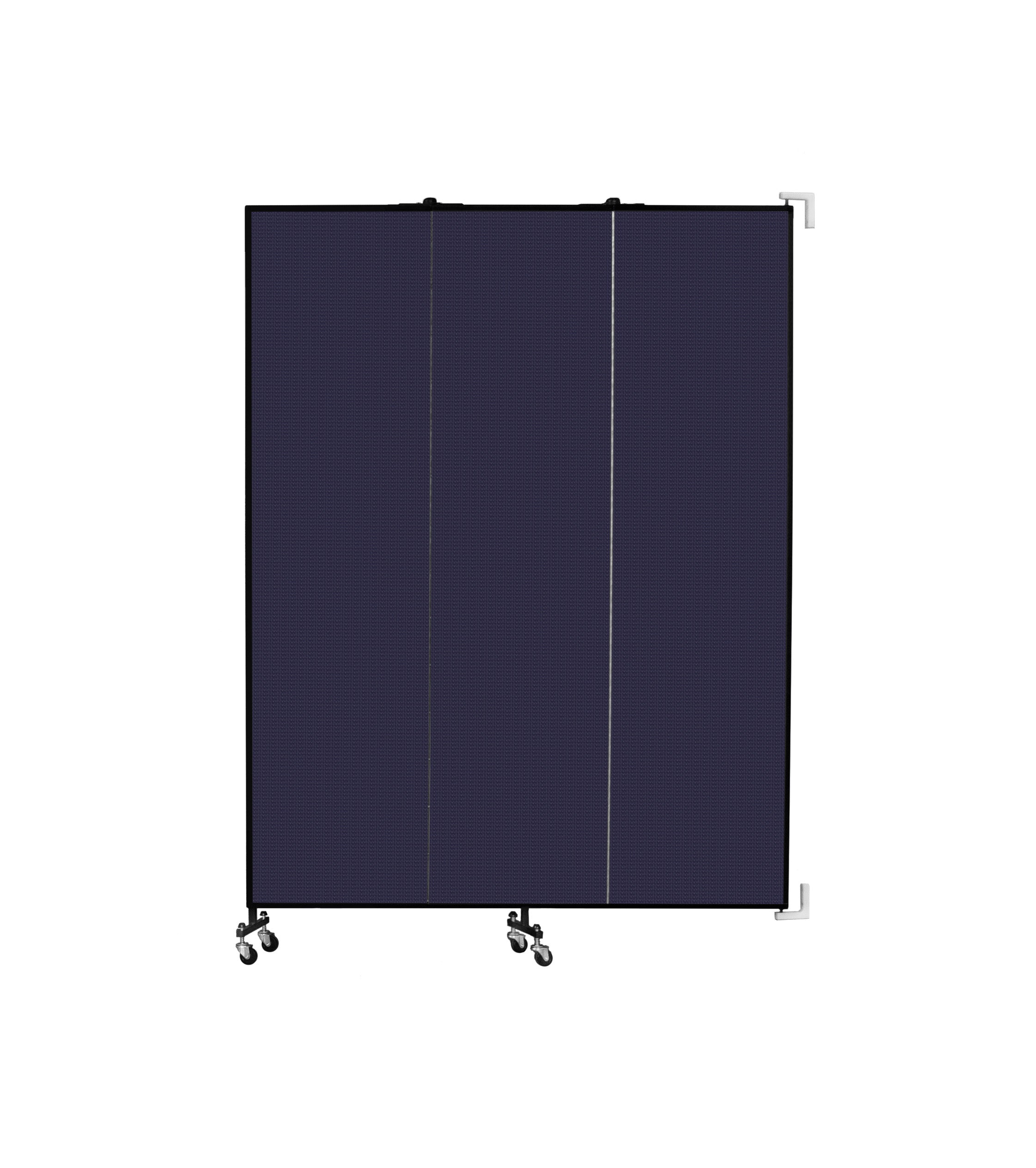 Wallmount Room Divider - 7' 4"H x 5' 6"L - 3 Panel, Navy, Fabric