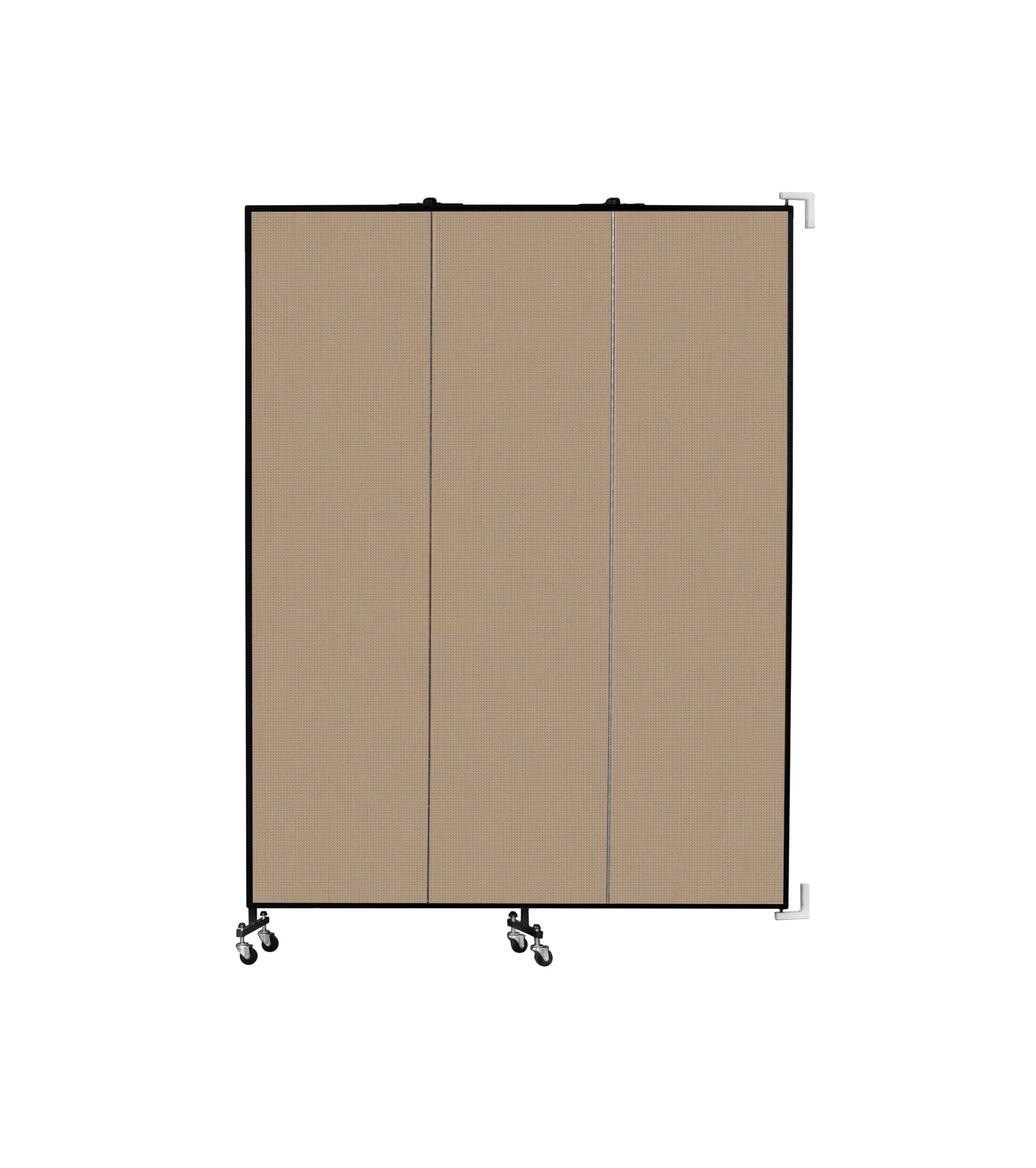 Wallmount Room Divider - 7' 4"H x 5' 6"L - 3 Panel, Desert, Fabric