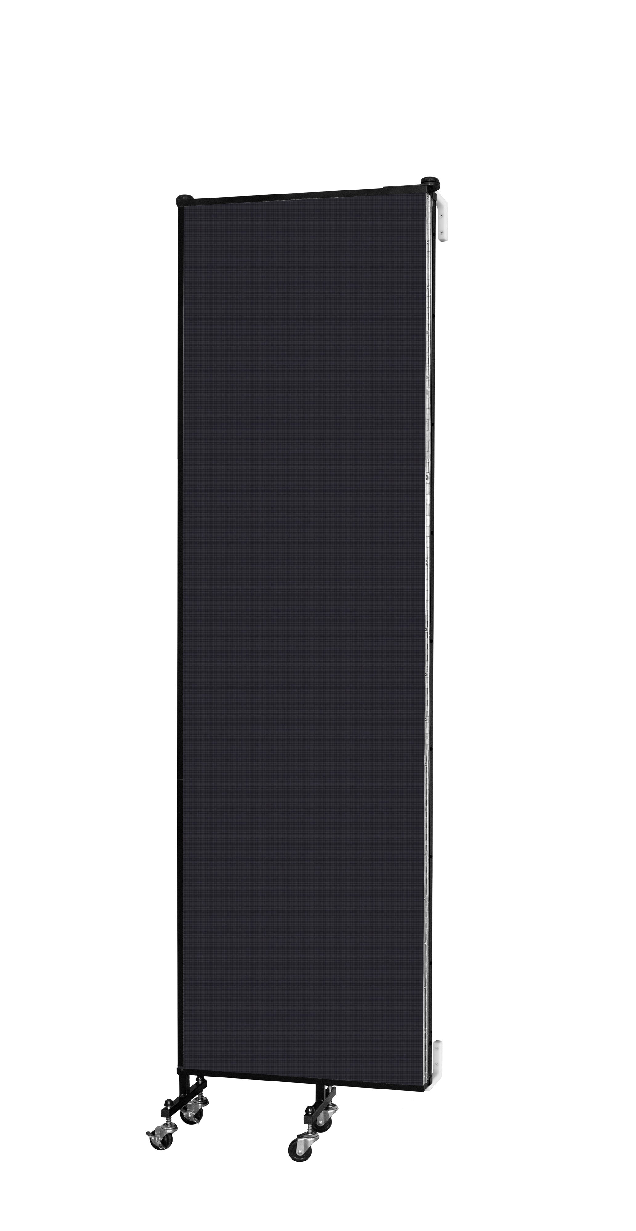 Wallmount Room Divider - 7' 4"H x 5' 6"L - 3 Panel, Black, Fabric