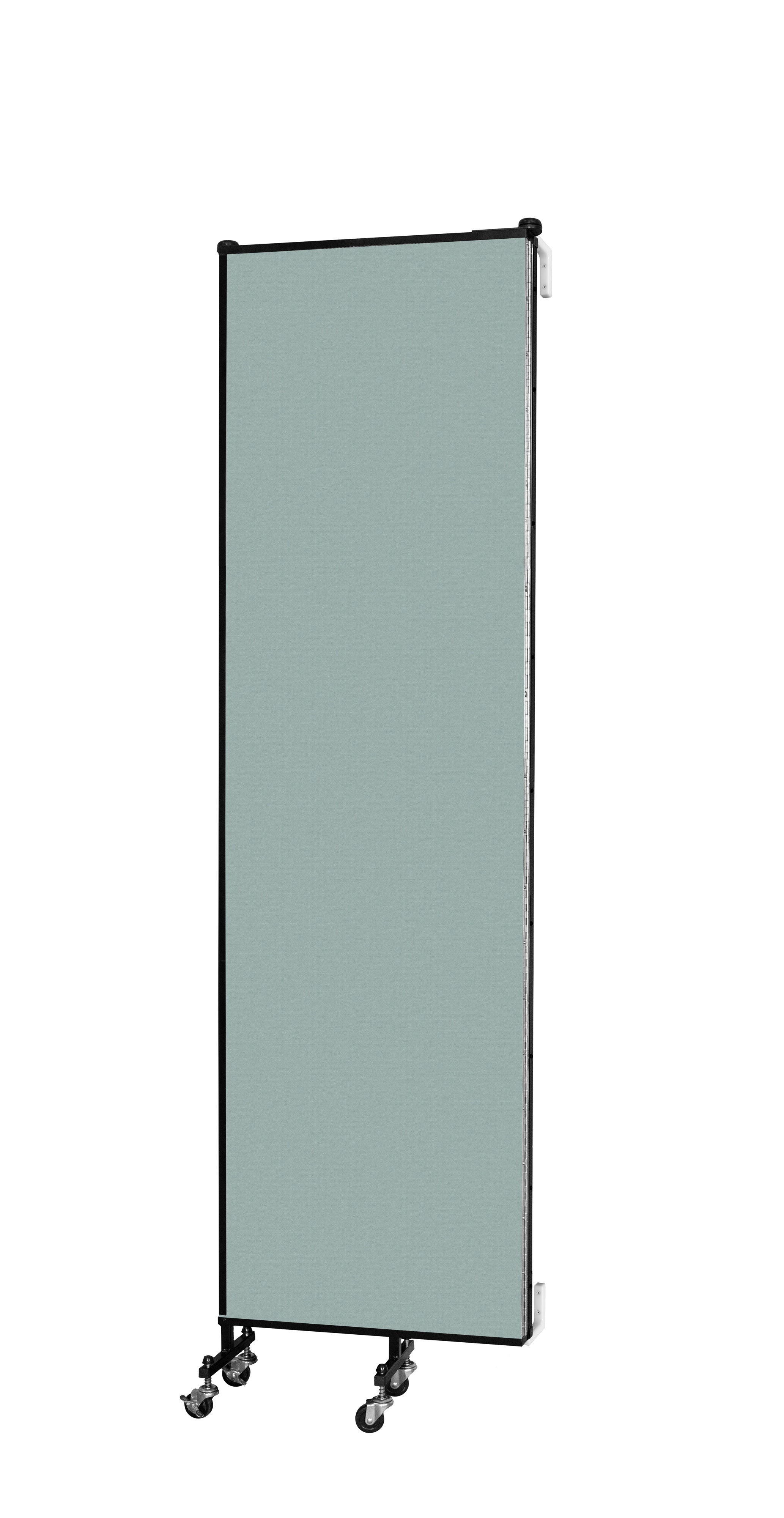 Wallmount Room Divider - 7' 4"H x 5' 6"L - 3 Panel, Sea Green, Fabric
