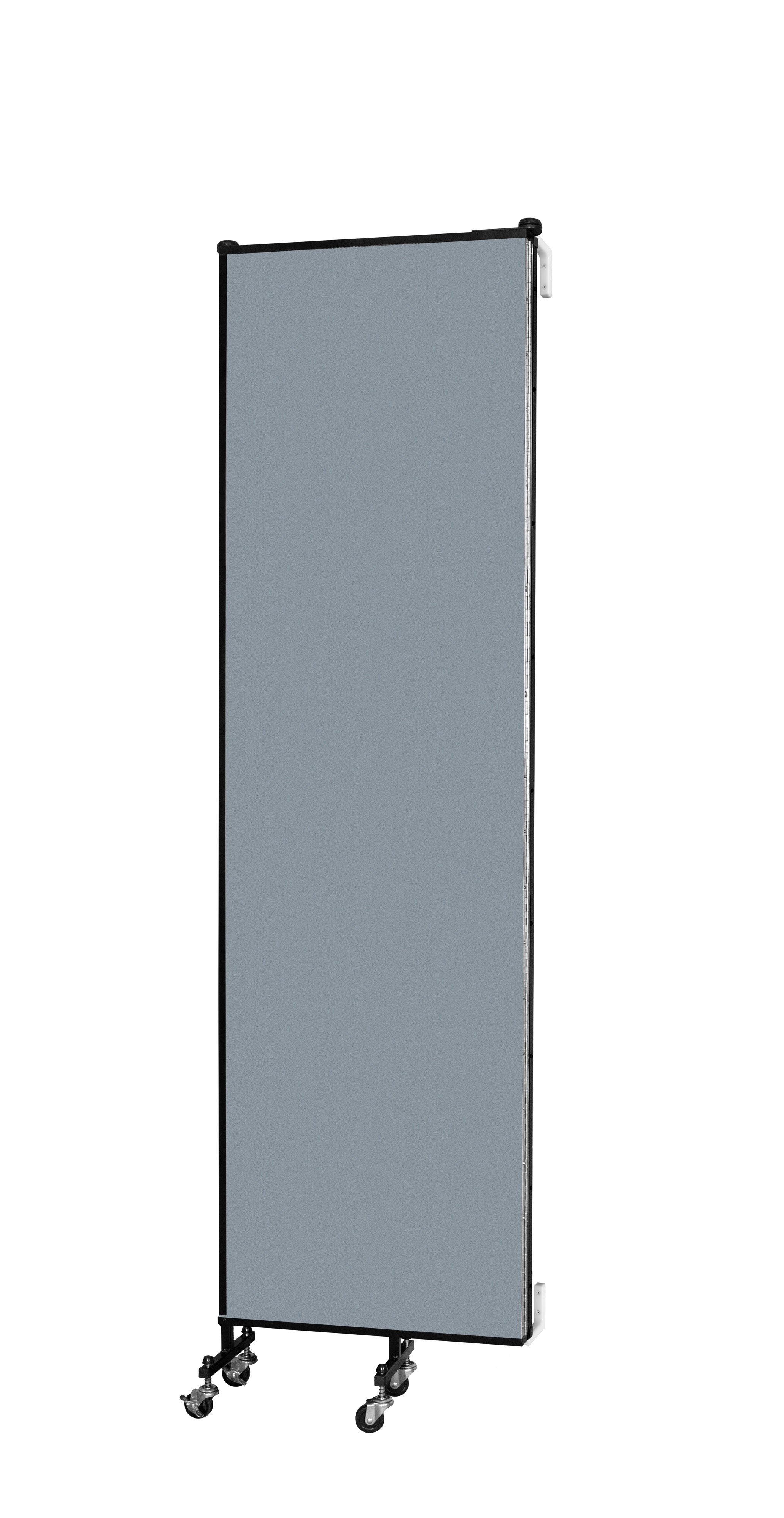 Wallmount Room Divider - 7' 4"H x 5' 6"L - 3 Panel, Blue Tide, Vinyl