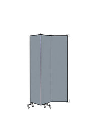 Wallmount Room Divider - 7' 4"H x 5' 6"L - 3 Panel, Blue Tide, Vinyl