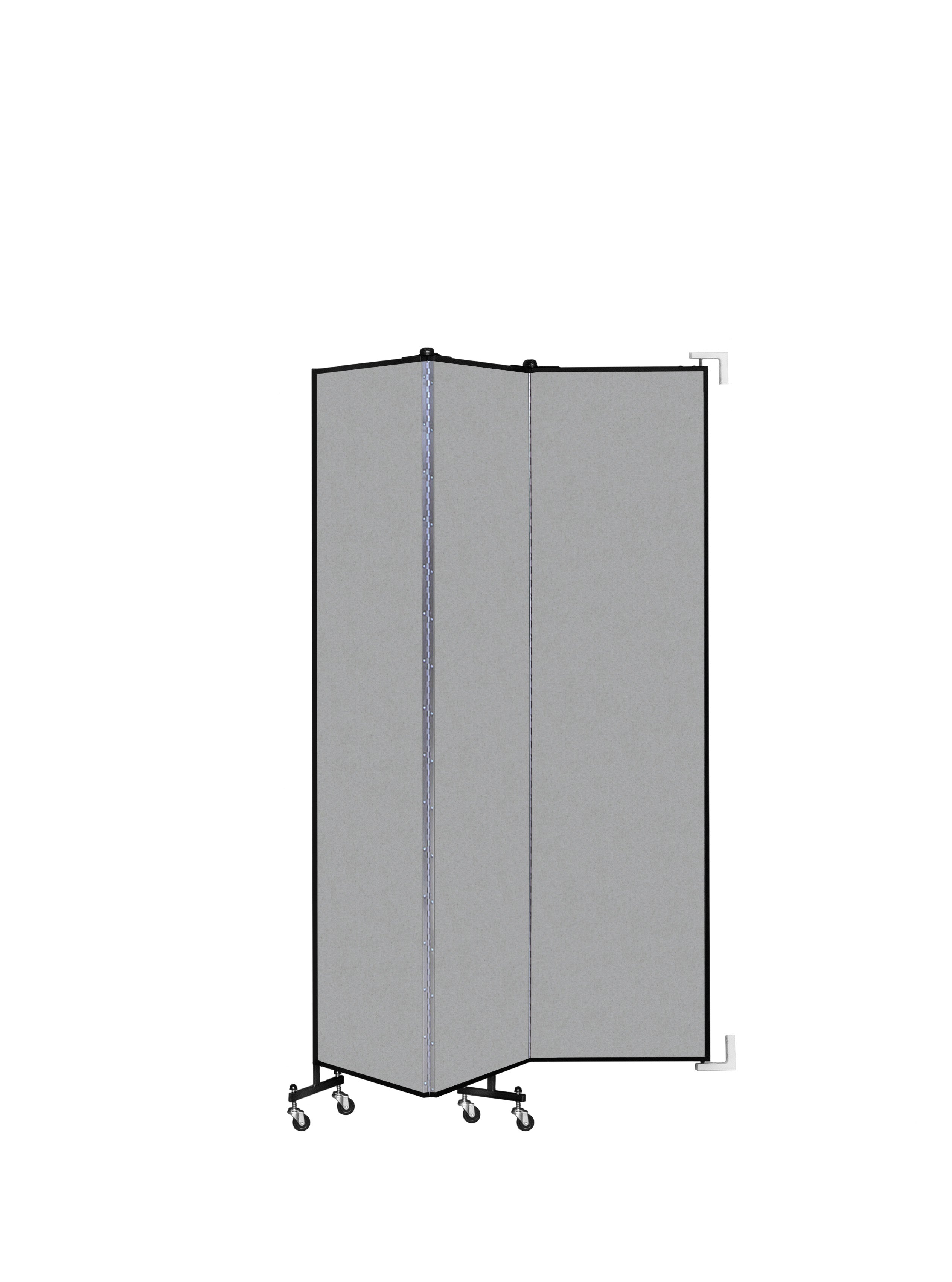 Wallmount Room Divider - 7' 4"H x 5' 6"L - 3 Panel, Granite, Vinyl