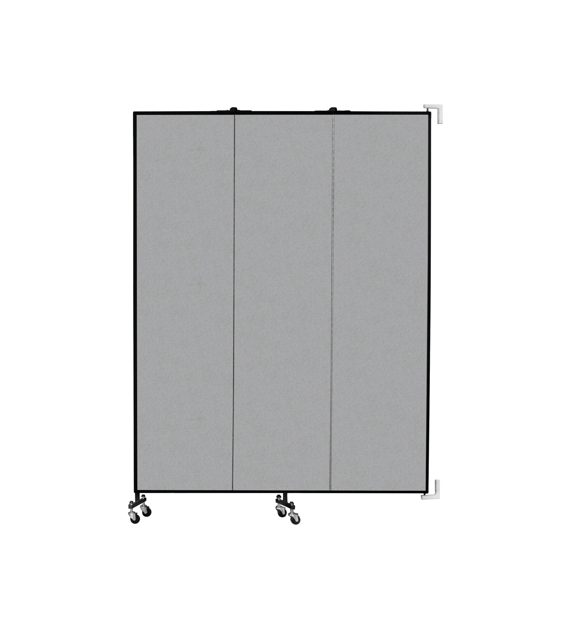 Wallmount Room Divider - 7' 4"H x 5' 6"L - 3 Panel, Granite, Vinyl