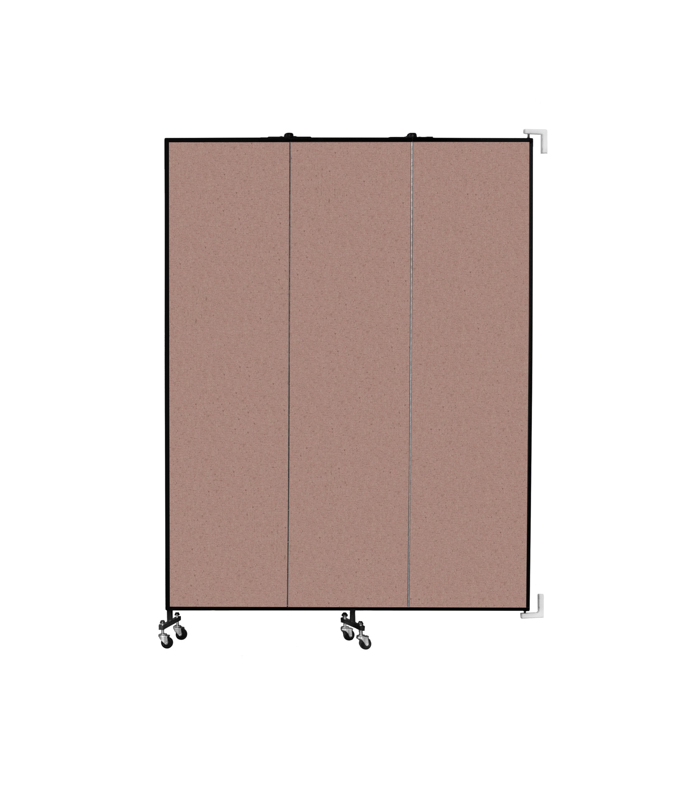 Wallmount Room Divider - 7' 4"H x 5' 6"L - 3 Panel, Rasberry, Vinyl