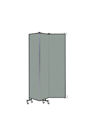 Wallmount Room Divider - 7' 4"H x 5' 6"L - 3 Panel, Mint, Vinyl