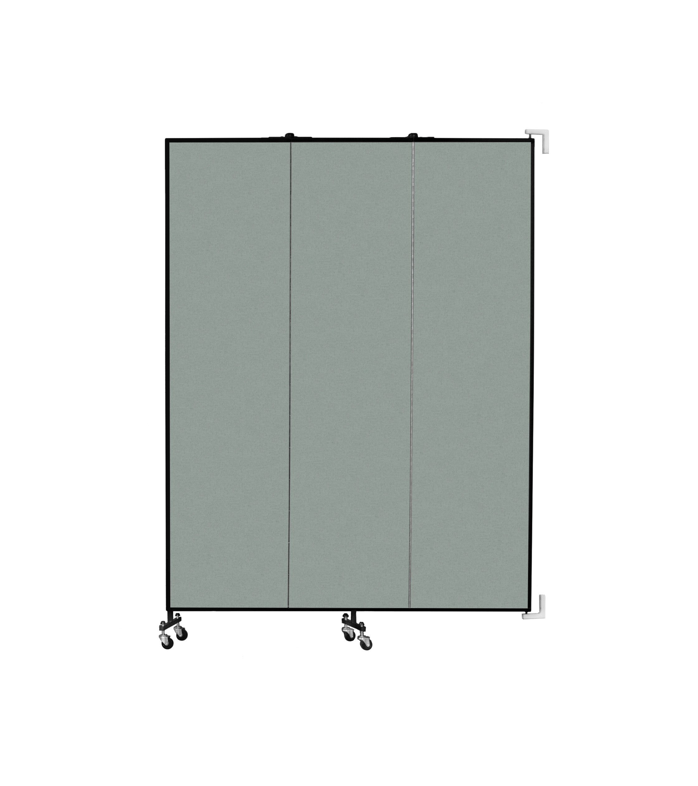 Wallmount Room Divider - 7' 4"H x 5' 6"L - 3 Panel, Mint, Vinyl