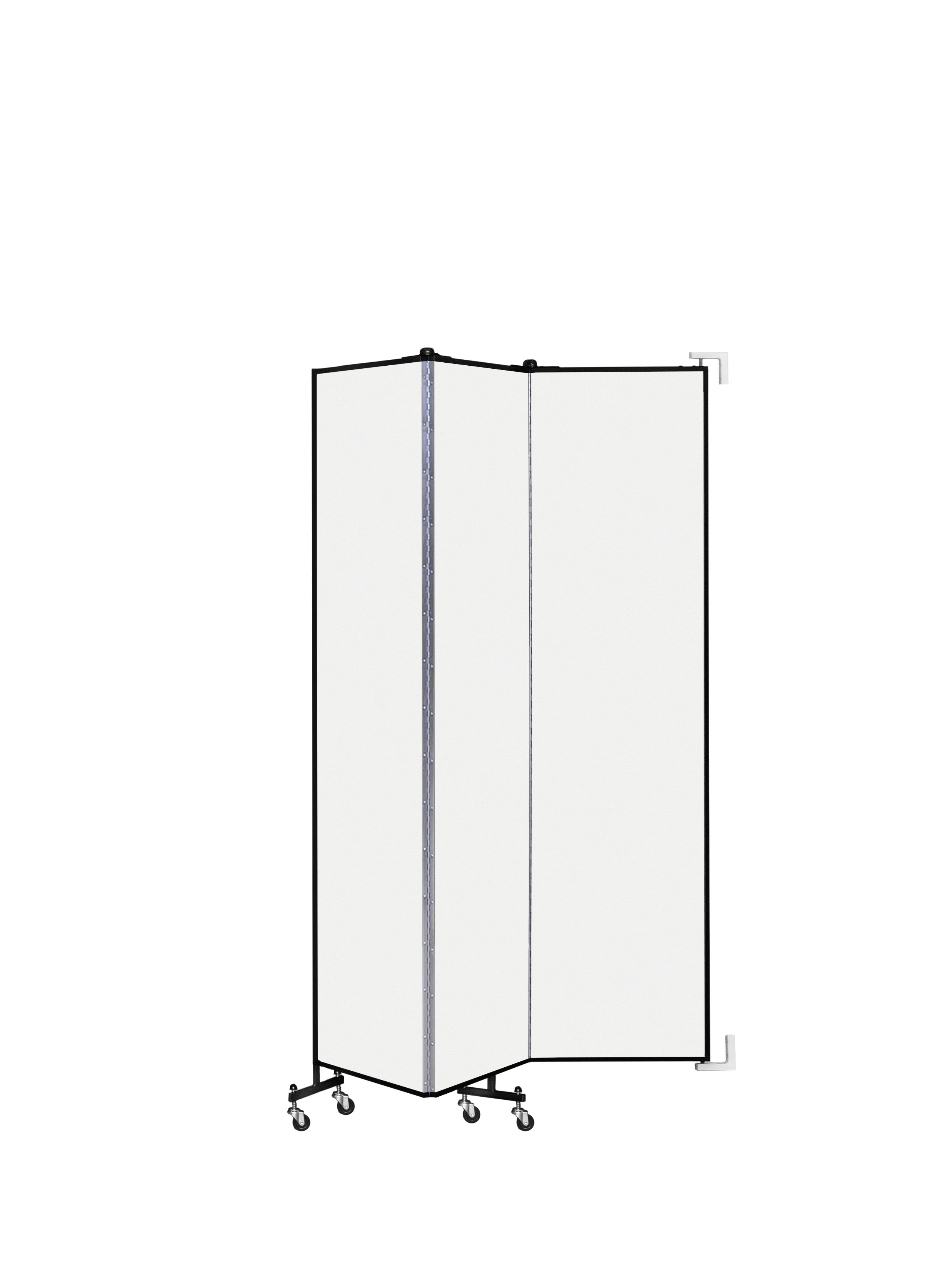 Wallmount Room Divider - 7' 4"H x 5' 6"L - 3 Panel, Ice, Vinyl
