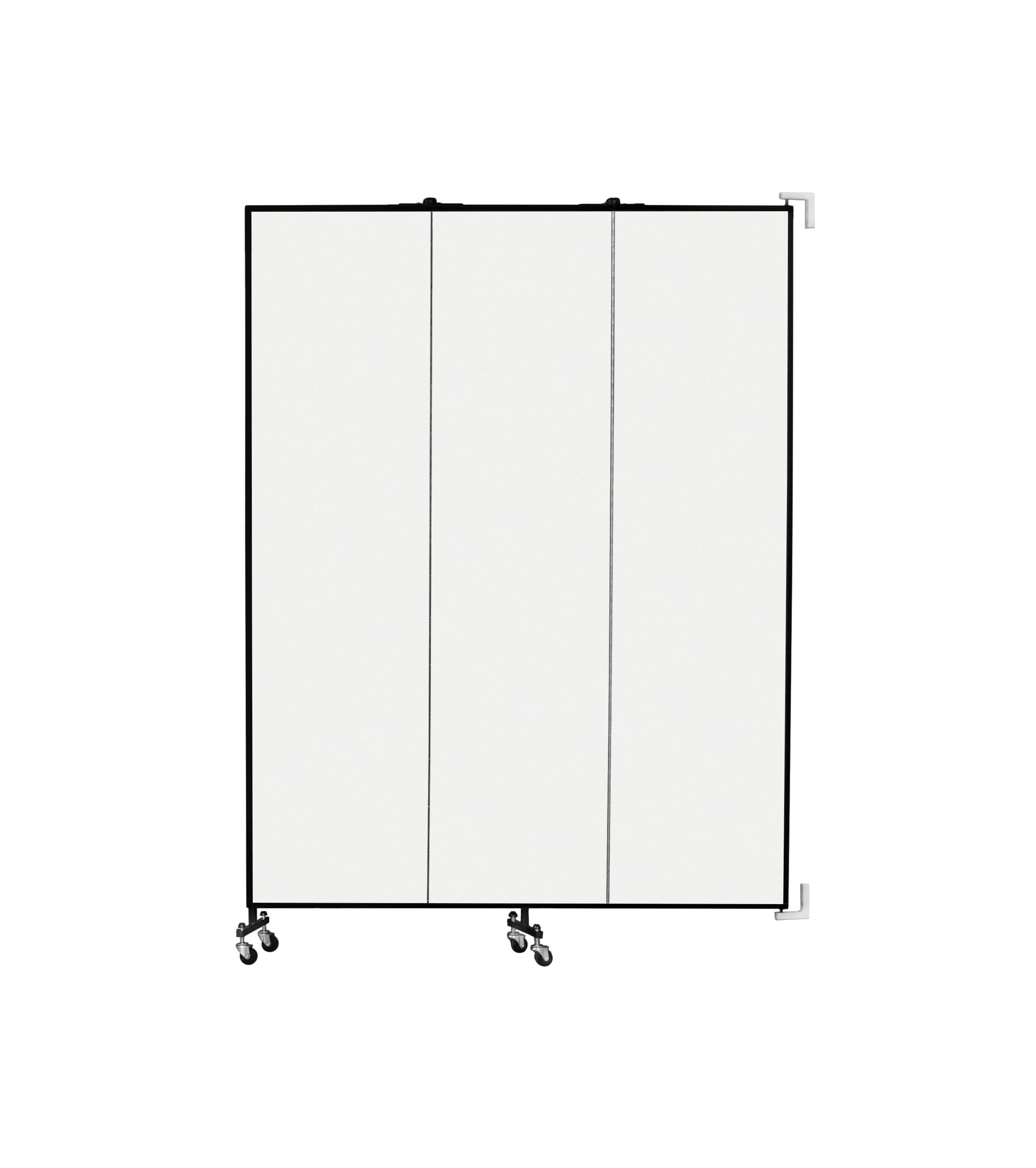 Wallmount Room Divider - 7' 4"H x 5' 6"L - 3 Panel, Ice, Vinyl