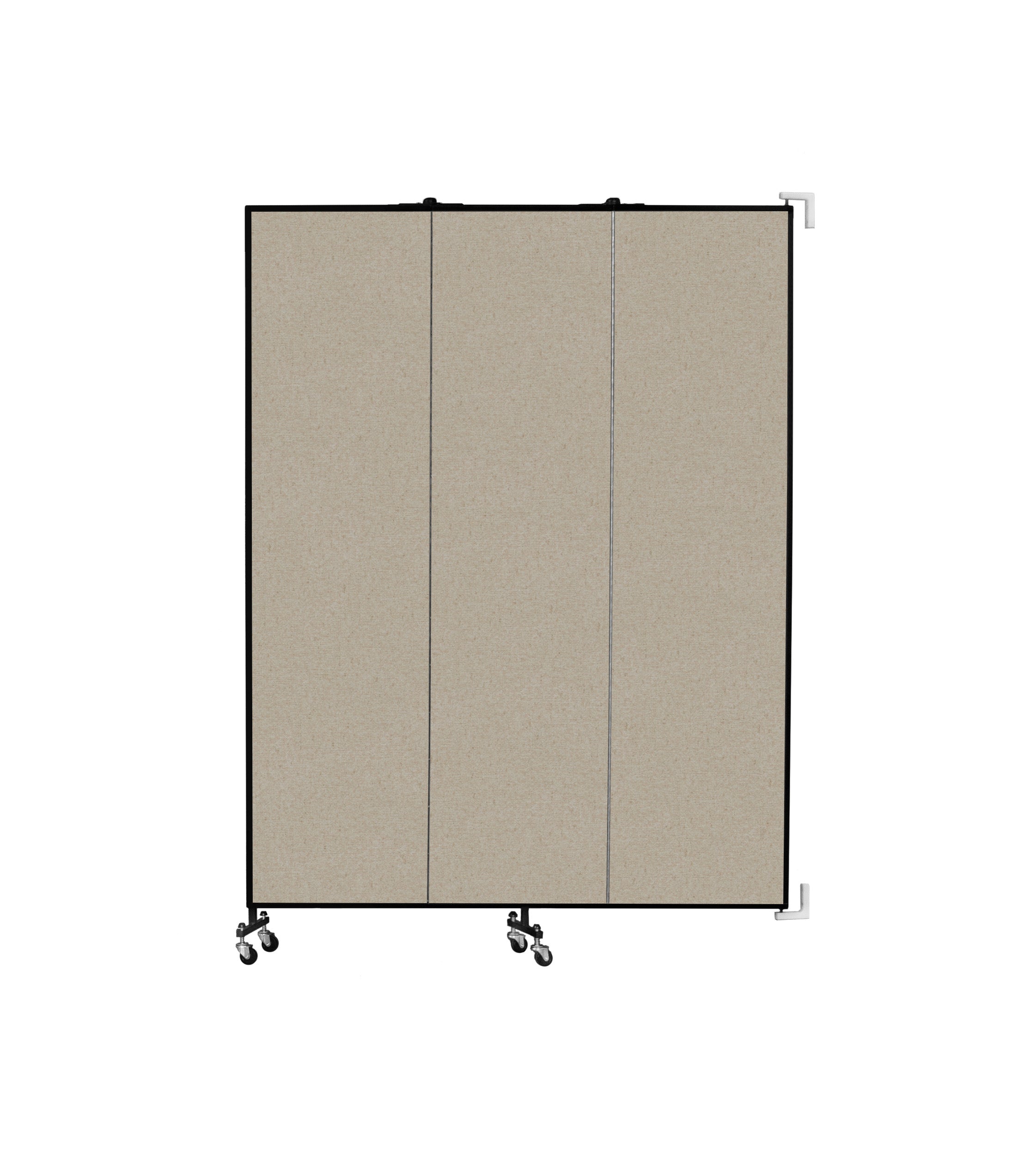 Wallmount Room Divider - 7' 4"H x 5' 6"L - 3 Panel, Hazelnut, Vinyl
