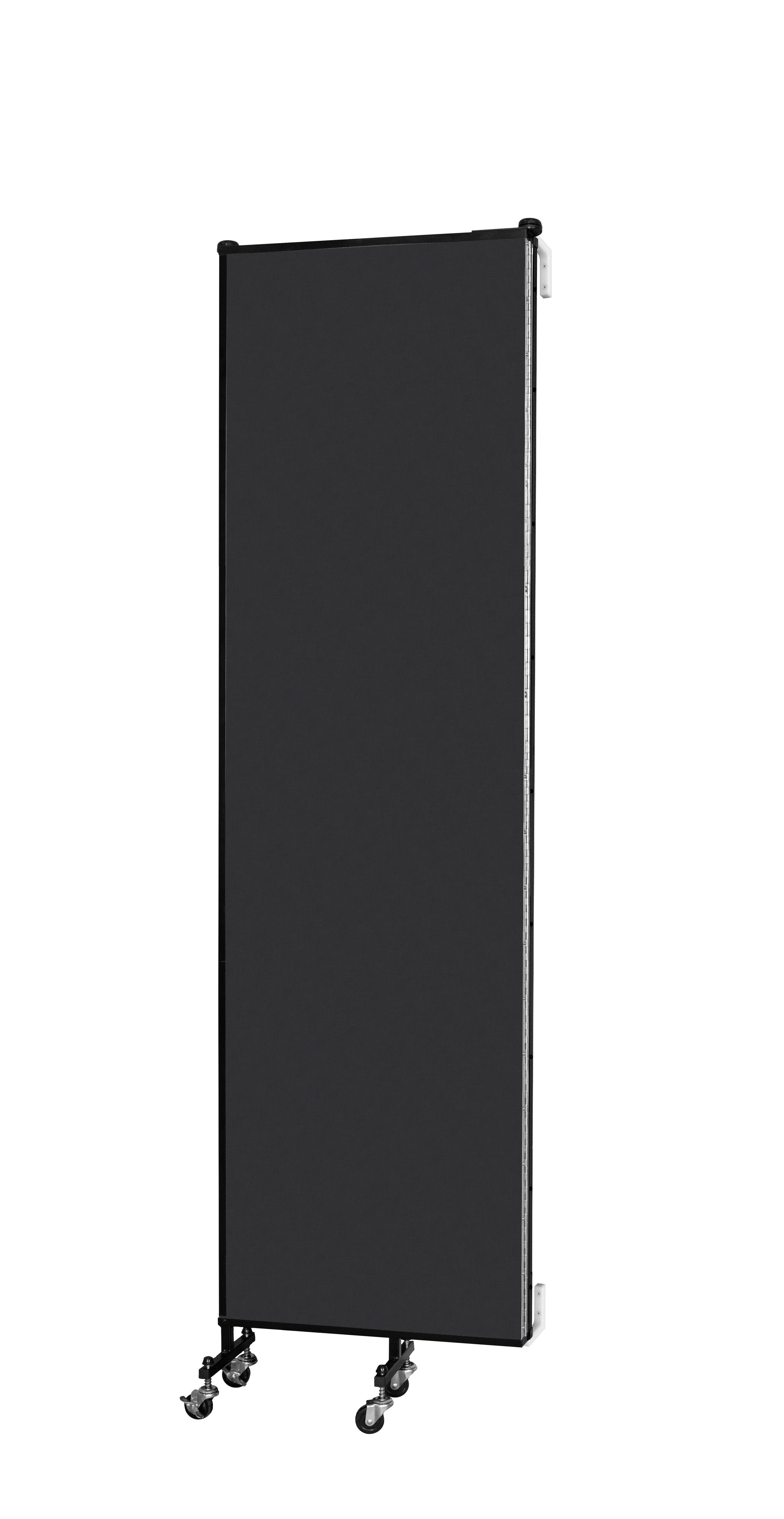 Wallmount Room Divider - 7' 4"H x 5' 6"L - 3 Panel, Coal, Vinyl