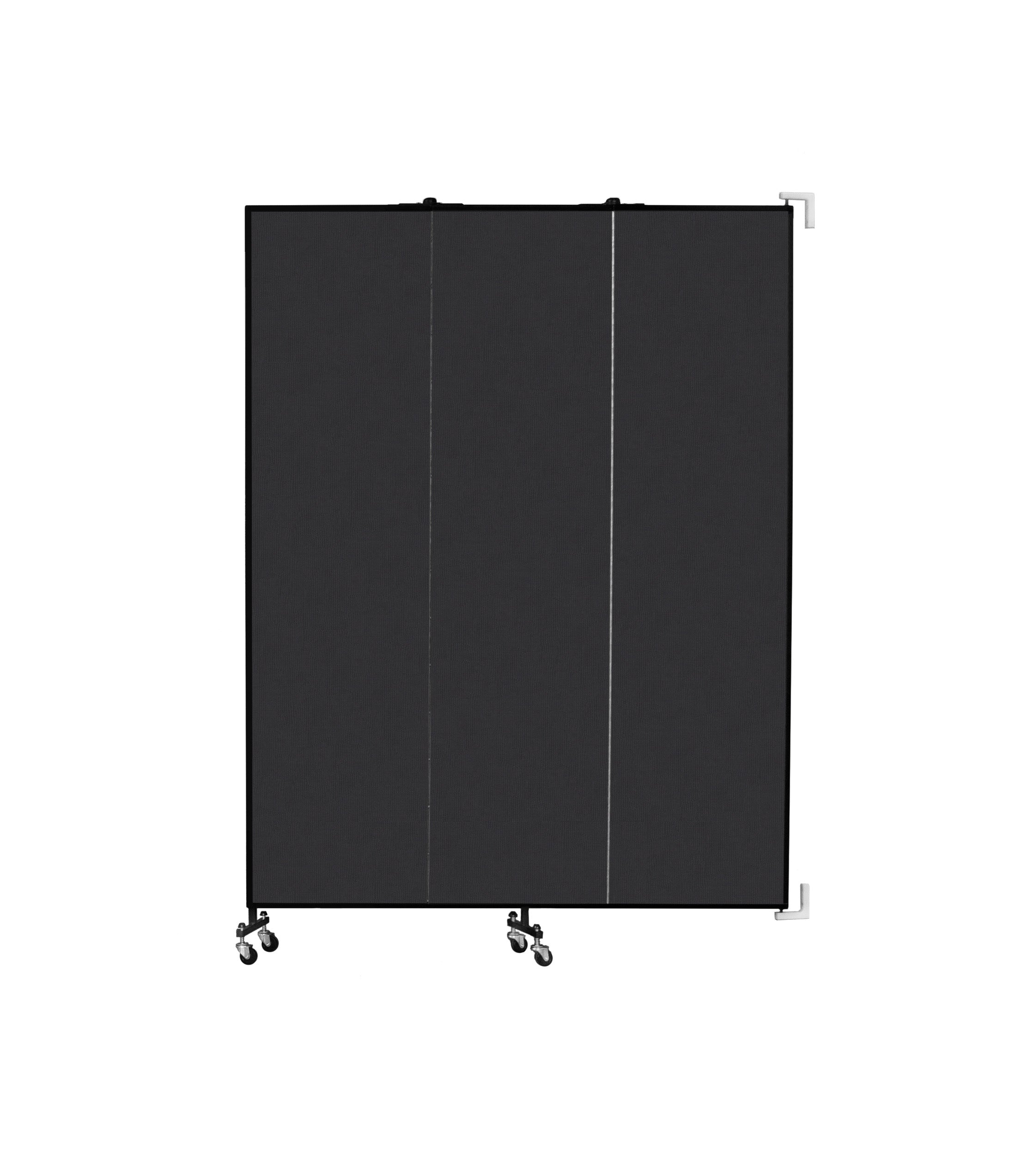 Wallmount Room Divider - 7' 4"H x 5' 6"L - 3 Panel, Coal, Vinyl