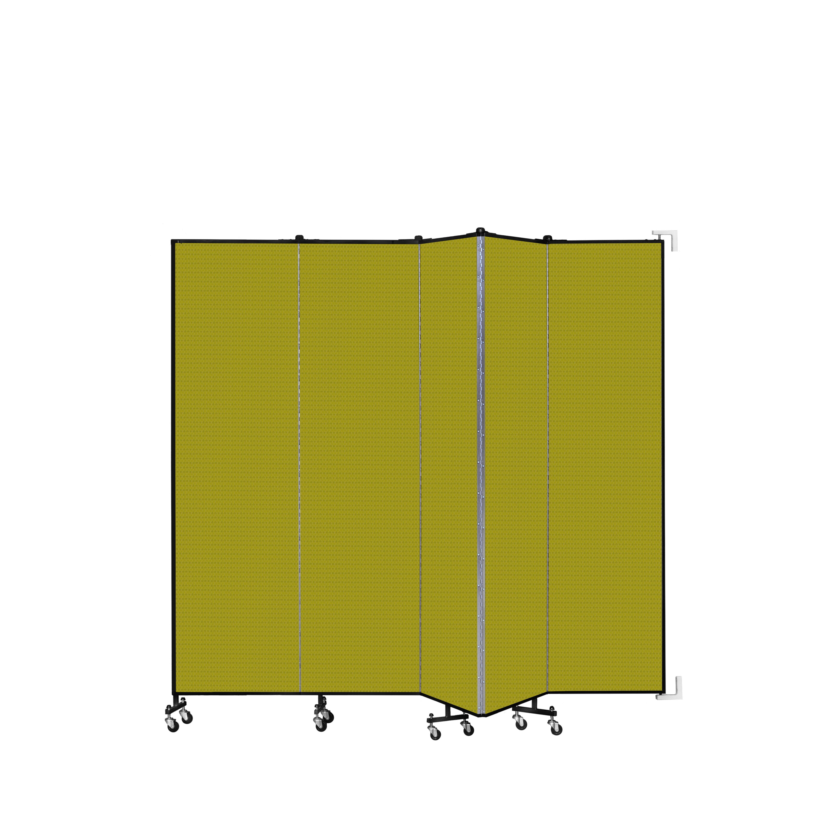 Wallmount Room Divider - 7' 4"H x 9' 2"L - 5 Panel, Apple Green, Fabric