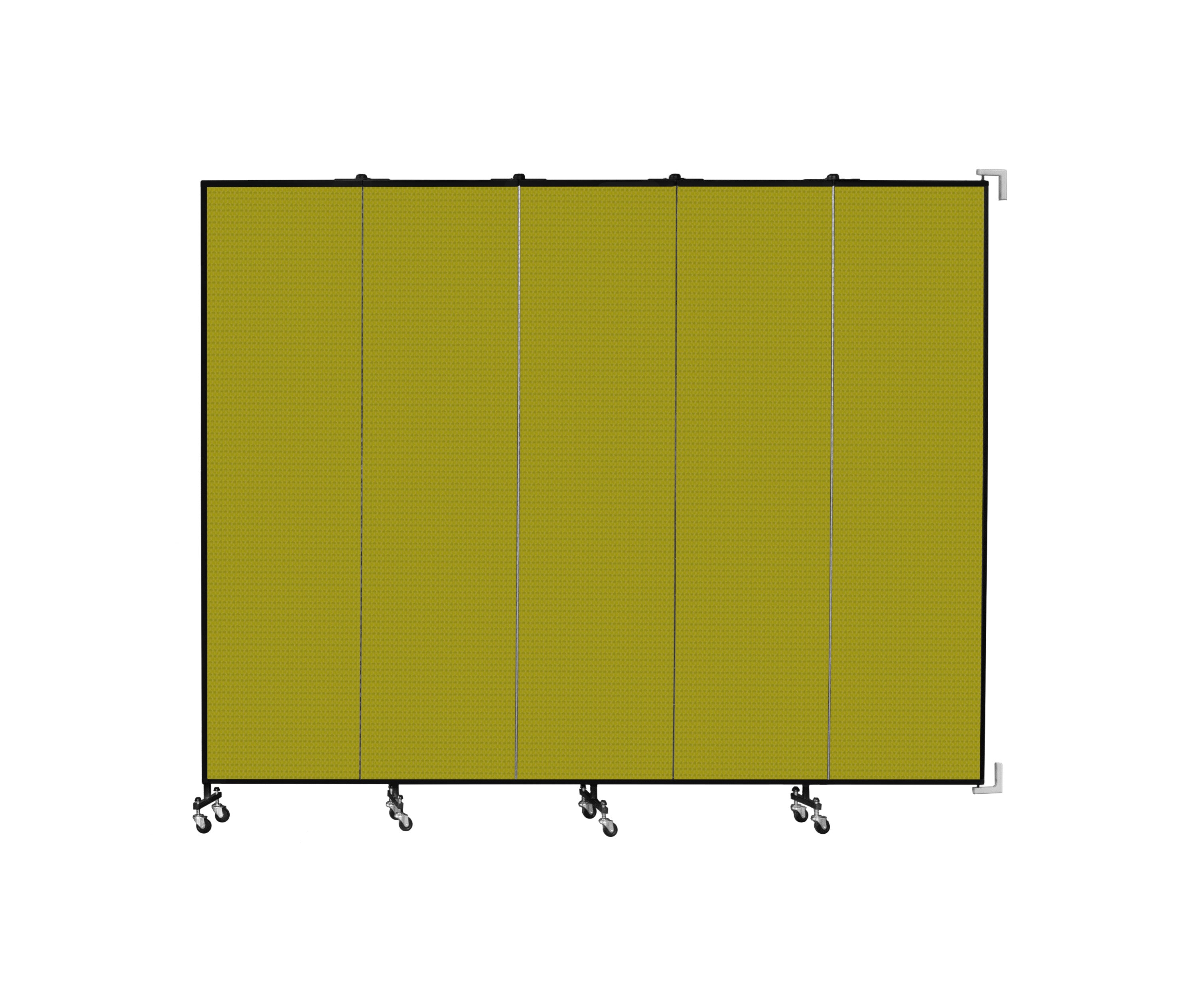 Wallmount Room Divider - 7' 4"H x 9' 2"L - 5 Panel, Apple Green, Fabric