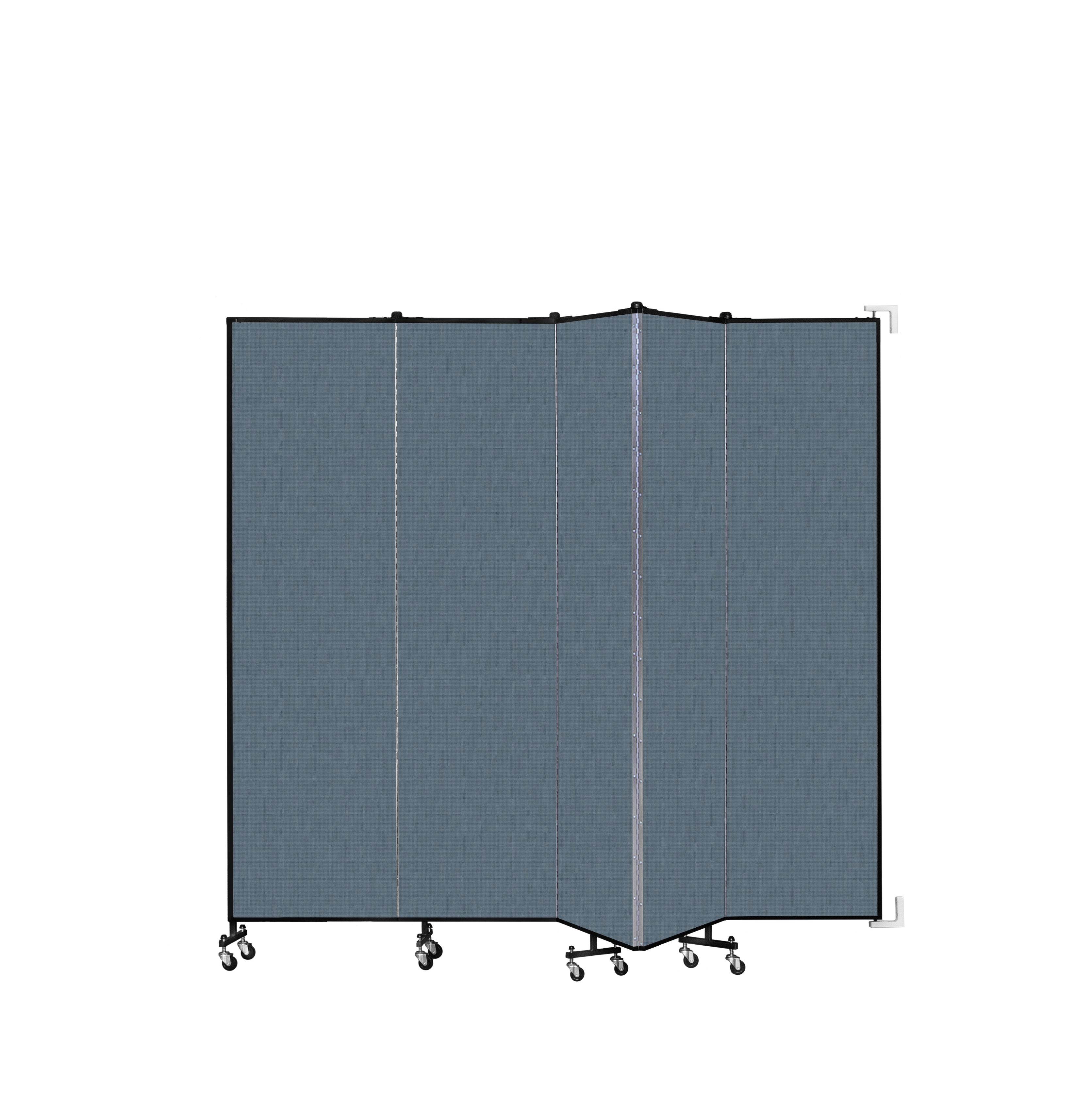 Wallmount Room Divider - 7' 4"H x 9' 2"L - 5 Panel, Lake, Fabric
