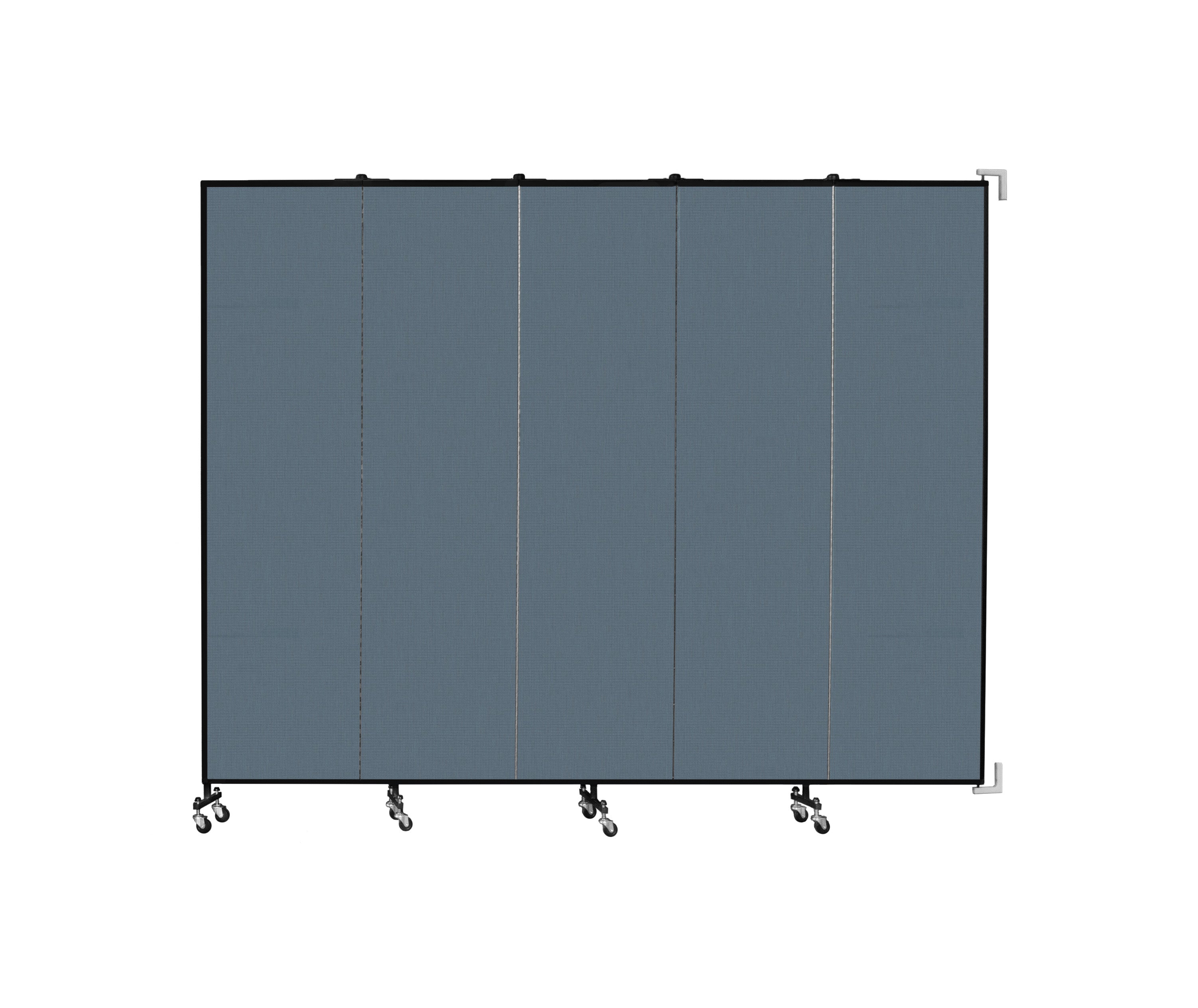 Wallmount Room Divider - 7' 4"H x 9' 2"L - 5 Panel, Lake, Fabric