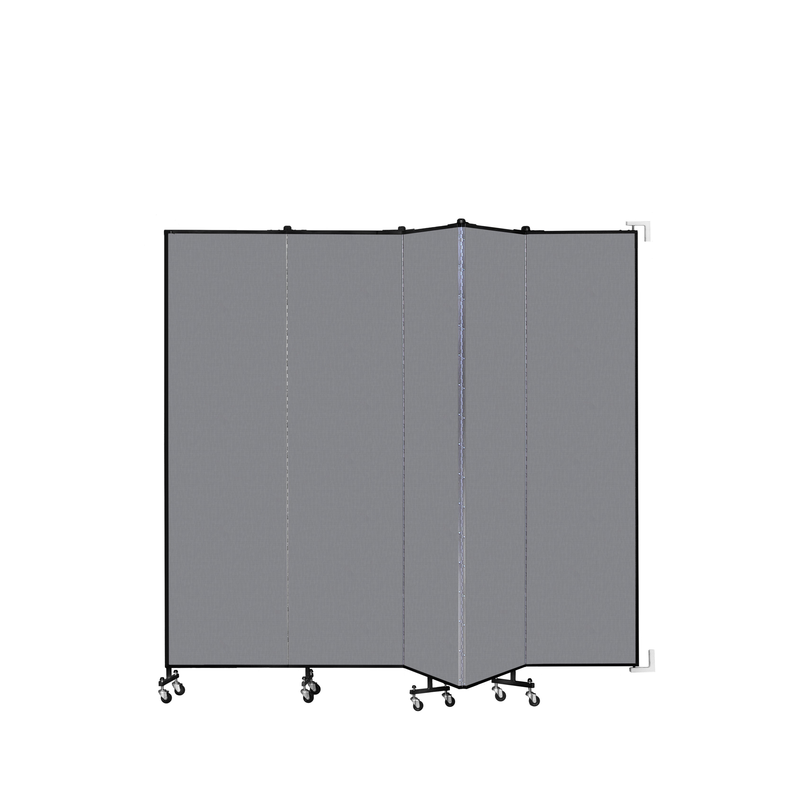 Wallmount Room Divider - 7' 4"H x 9' 2"L - 5 Panel, Stone, Fabric