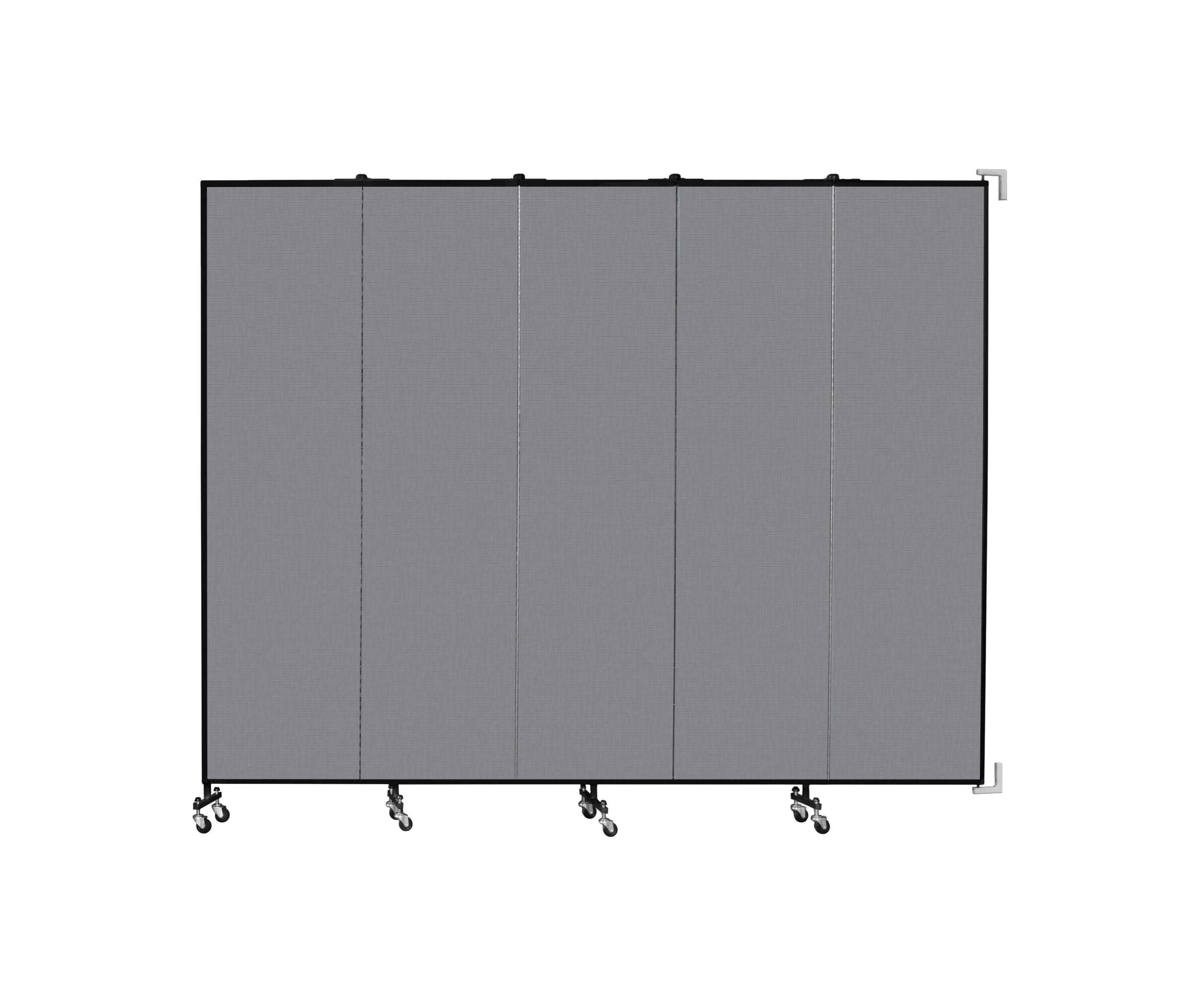 Wallmount Room Divider - 7' 4"H x 9' 2"L - 5 Panel, Stone, Fabric
