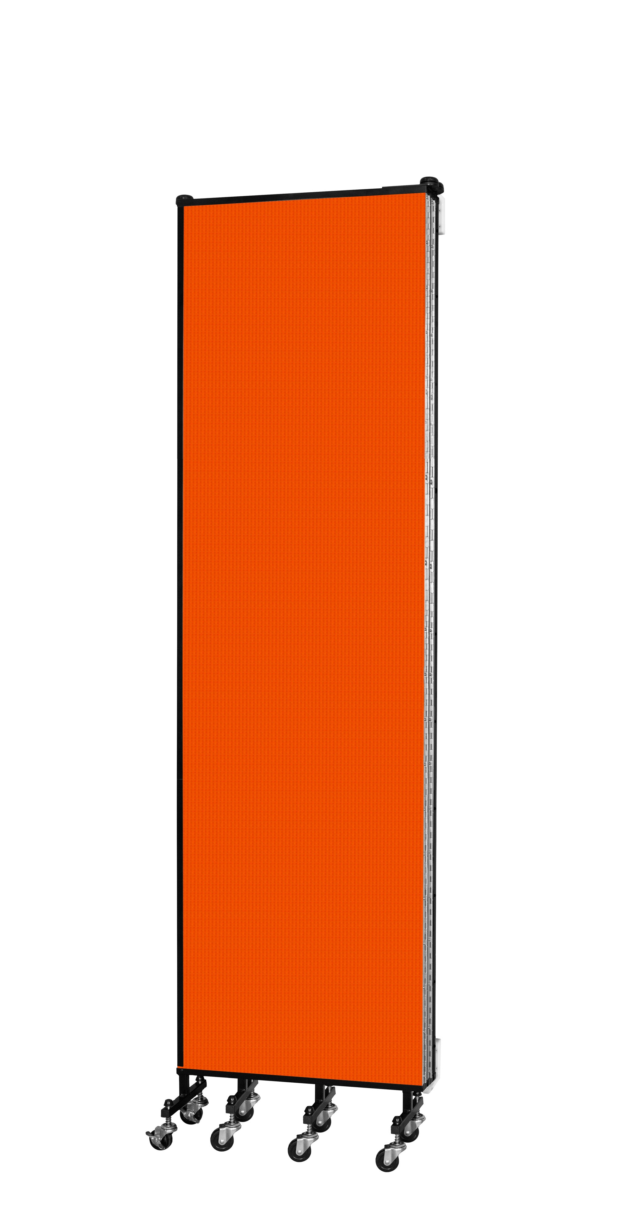 Wallmount Room Divider - 7' 4"H x 9' 2"L - 5 Panel, Orange, Fabric