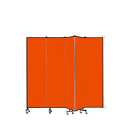 Wallmount Room Divider - 7' 4"H x 9' 2"L - 5 Panel, Orange, Fabric