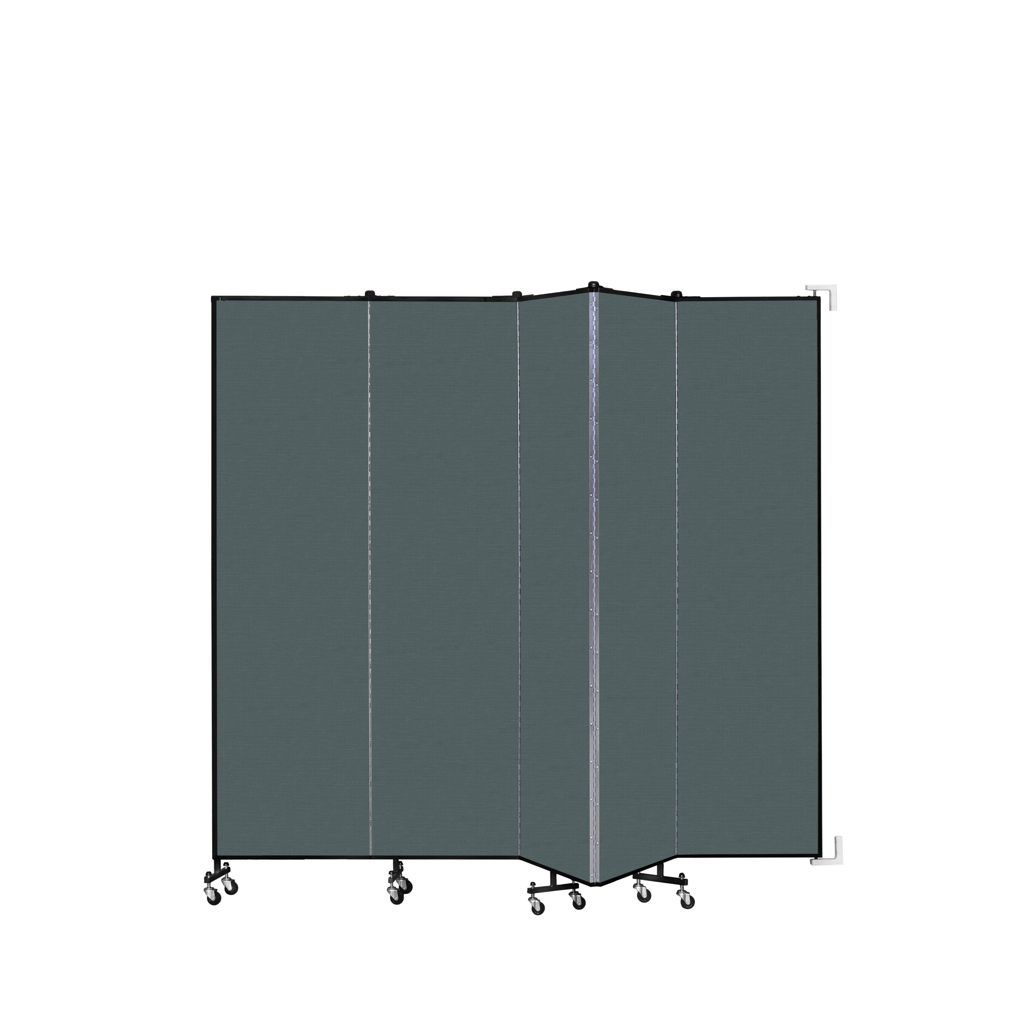 Wallmount Room Divider - 7' 4"H x 9' 2"L - 5 Panel, Mallard, Fabric
