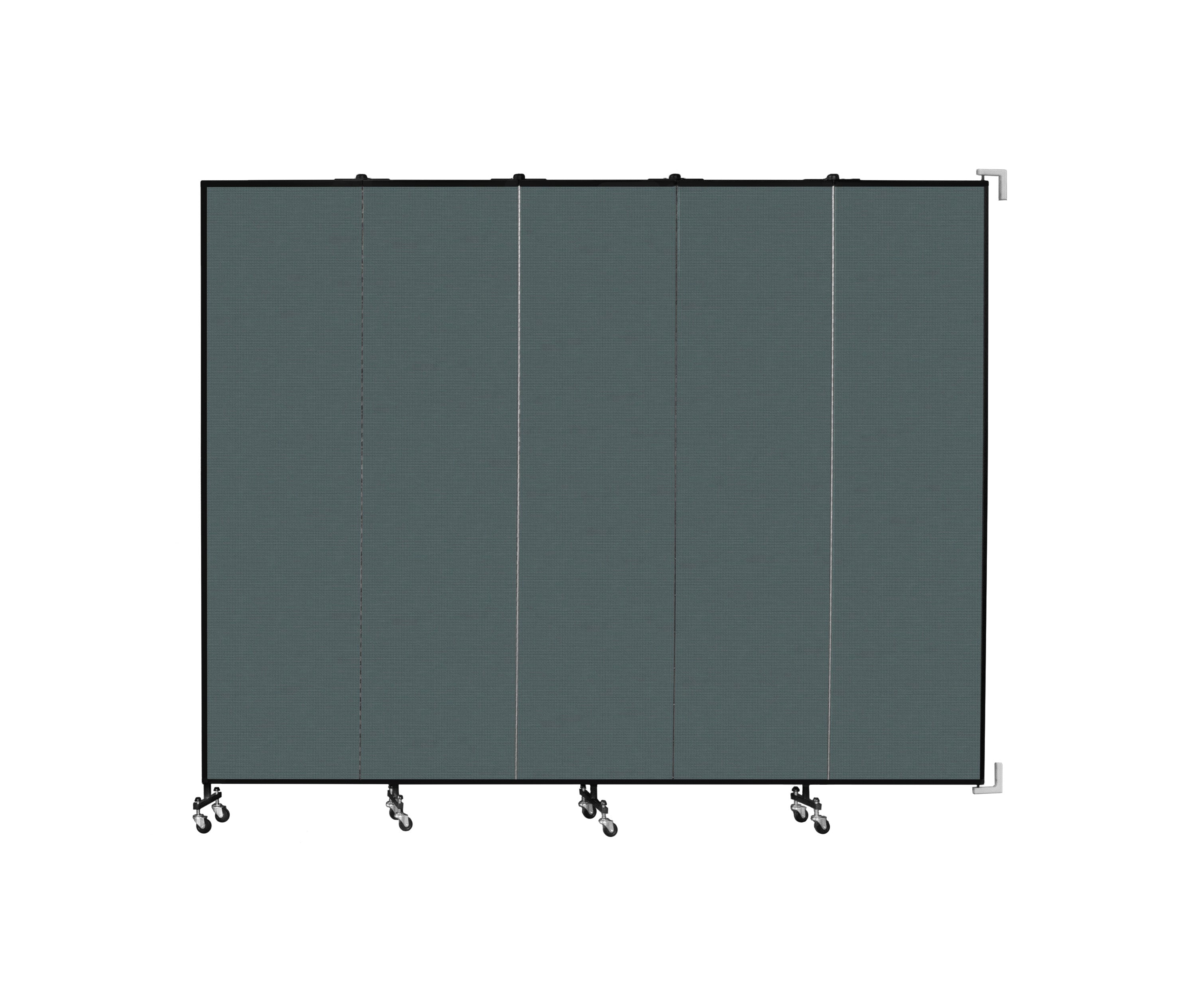 Wallmount Room Divider - 7' 4"H x 9' 2"L - 5 Panel, Mallard, Fabric