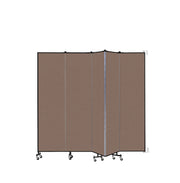 Wallmount Room Divider - 7' 4"H x 9' 2"L - 5 Panel, Walnut, Fabric