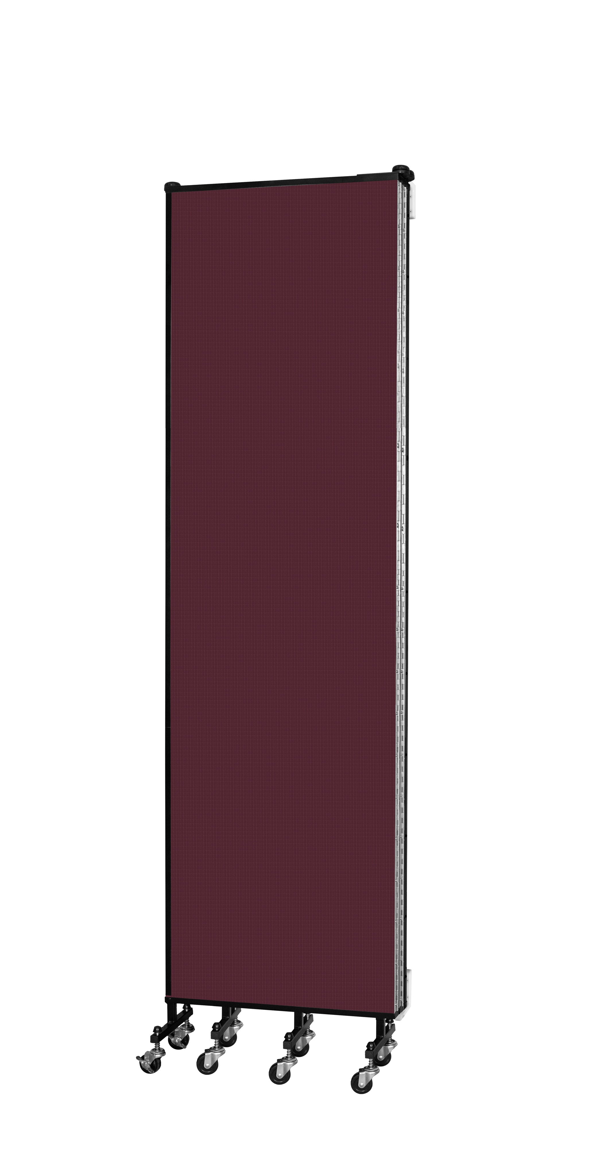 Wallmount Room Divider - 7' 4"H x 9' 2"L - 5 Panel, Purple, Fabric