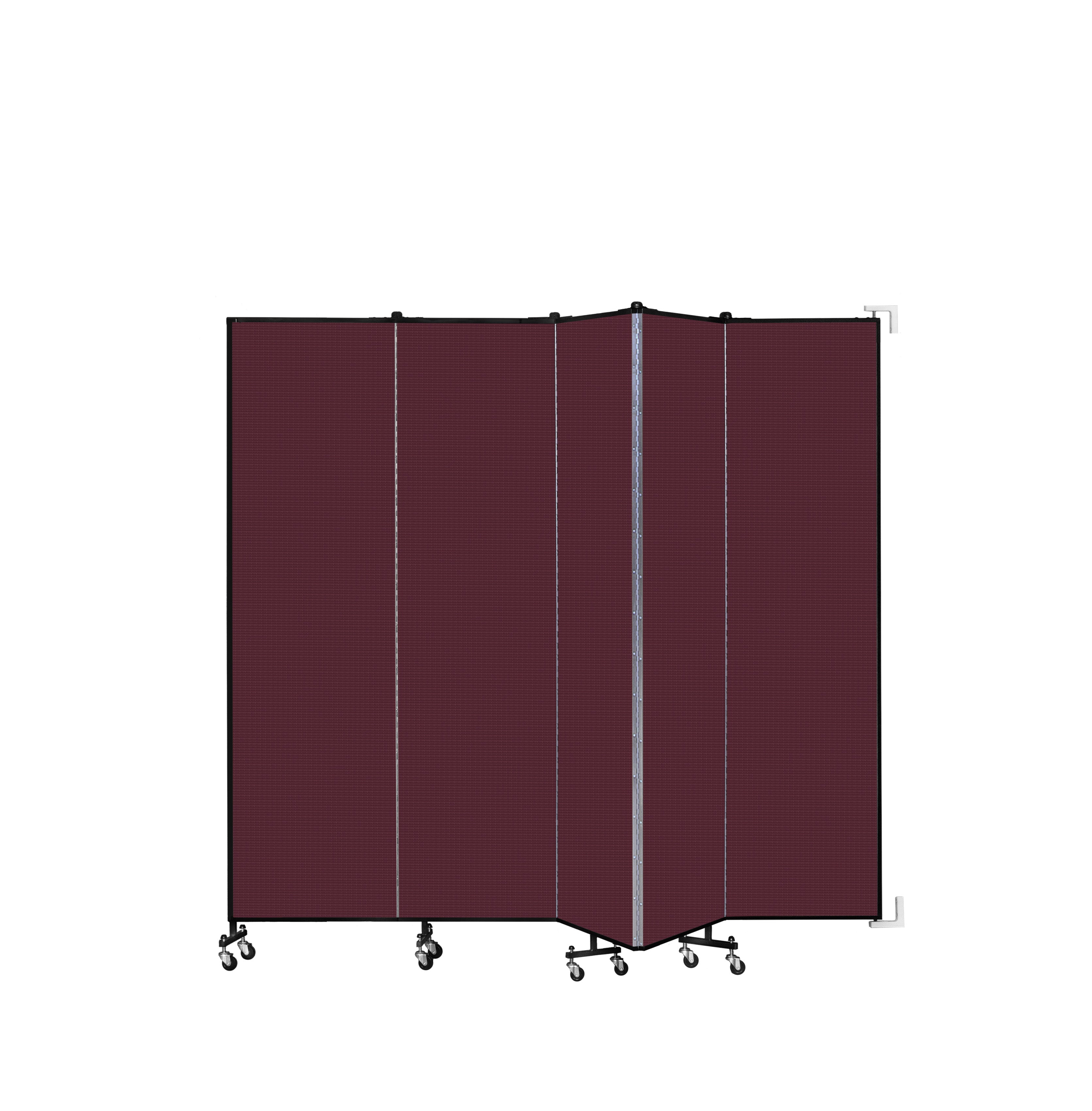 Wallmount Room Divider - 7' 4"H x 9' 2"L - 5 Panel, Purple, Fabric