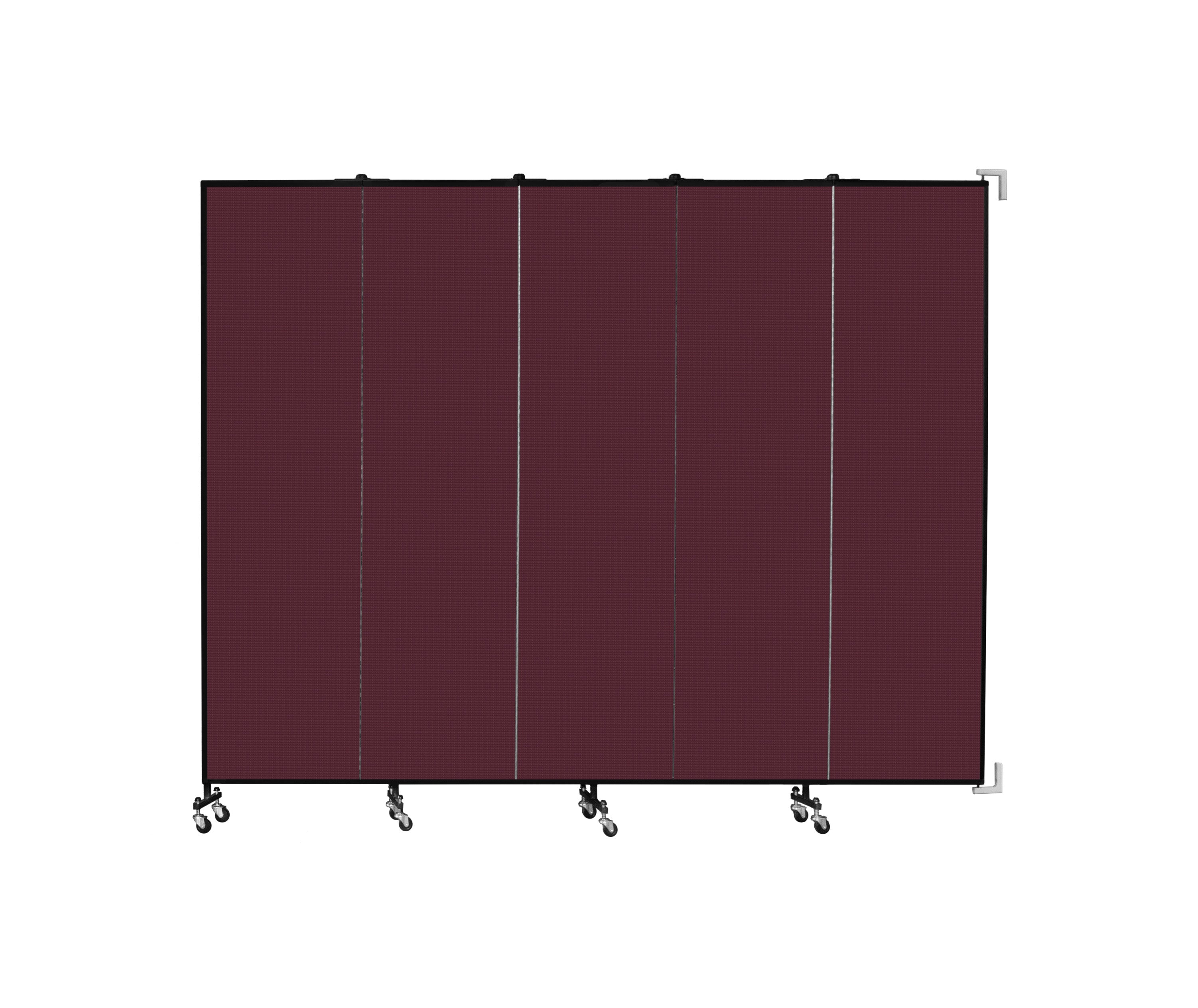 Wallmount Room Divider - 7' 4"H x 9' 2"L - 5 Panel, Purple, Fabric