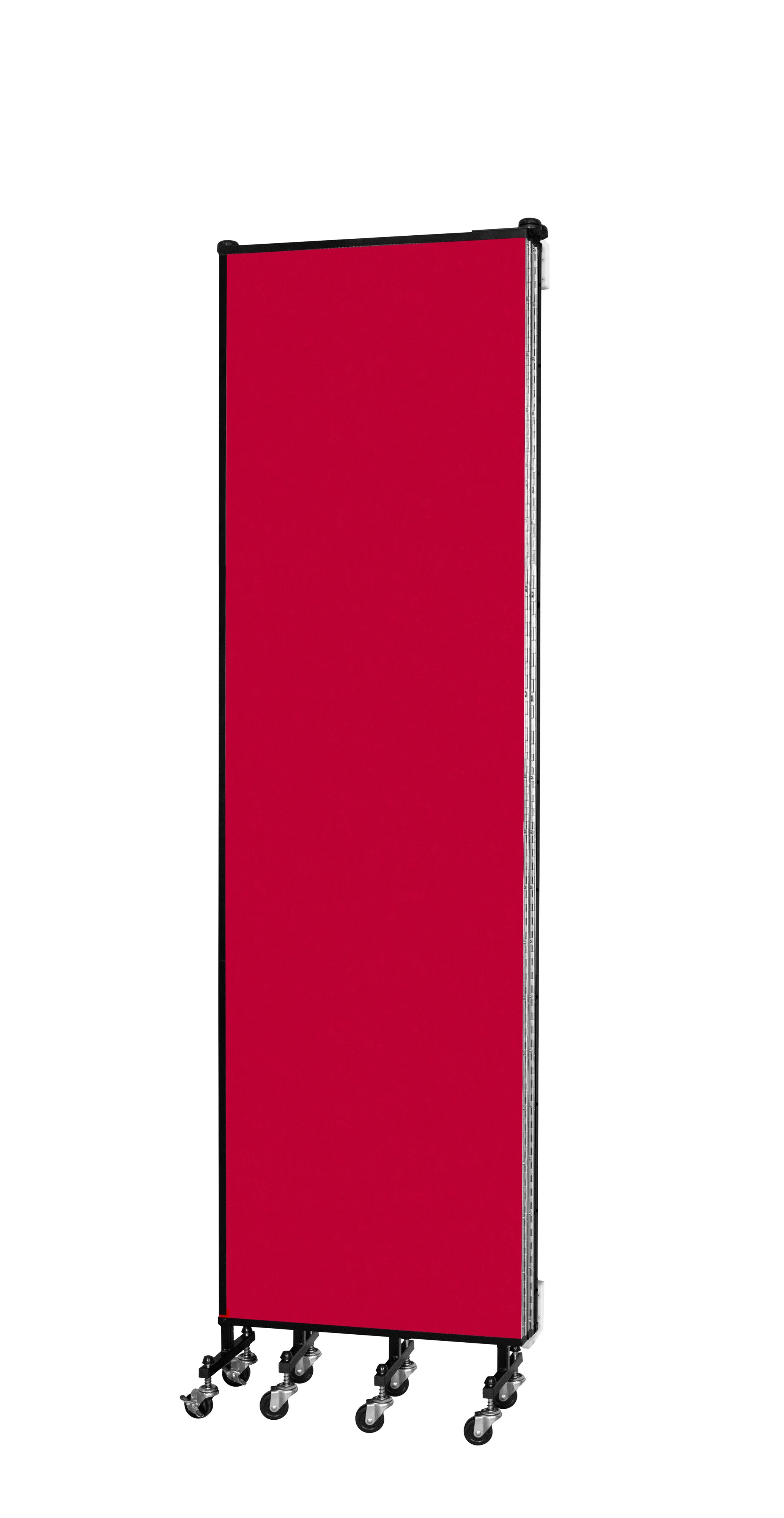 Wallmount Room Divider - 7' 4"H x 9' 2"L - 5 Panel, Primary Red, Fabric